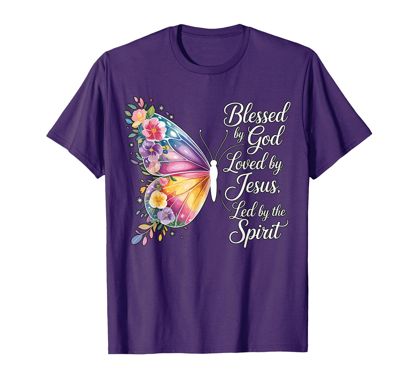 Butterfly Christian Quote Blessed by God T-Shirt