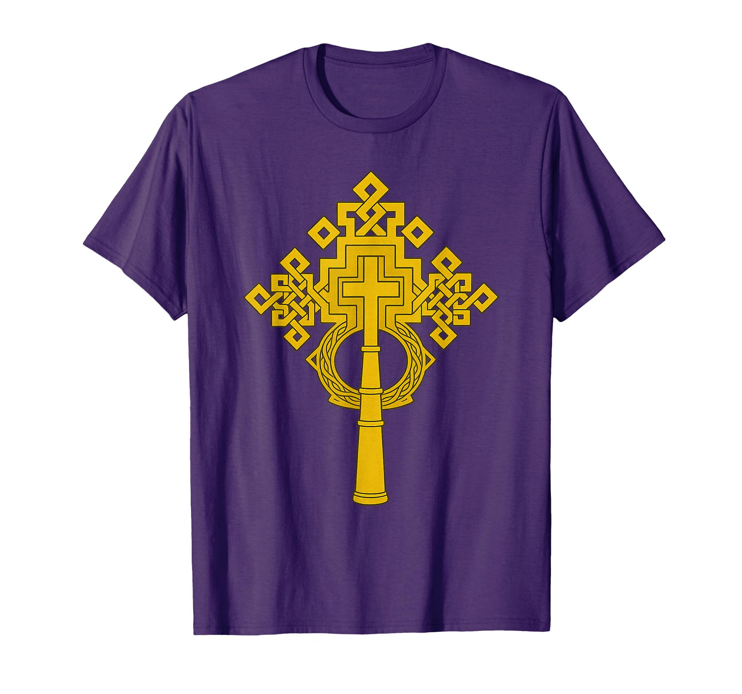Golden Ethiopian Orthodox Cross T-Shirt