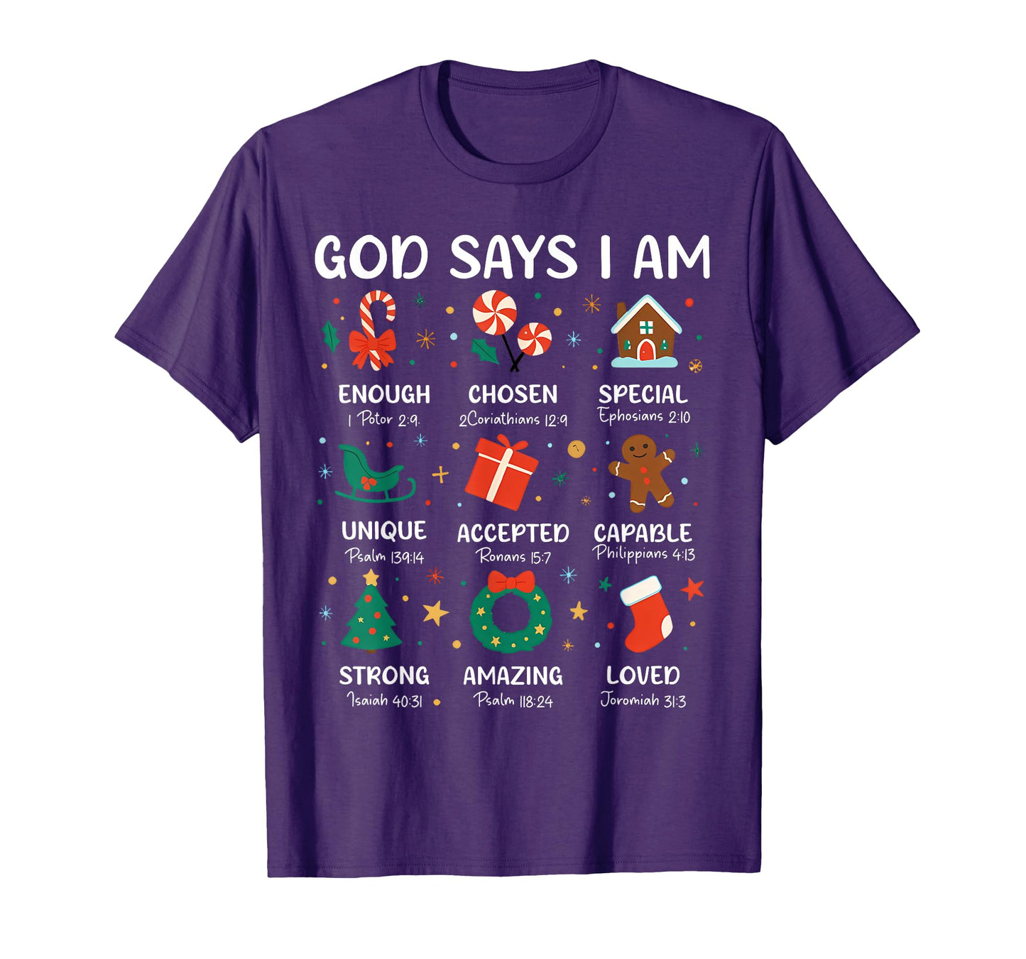 God Says I Am Cute Christmas Xmas Christian Boys Girls T-Shirt