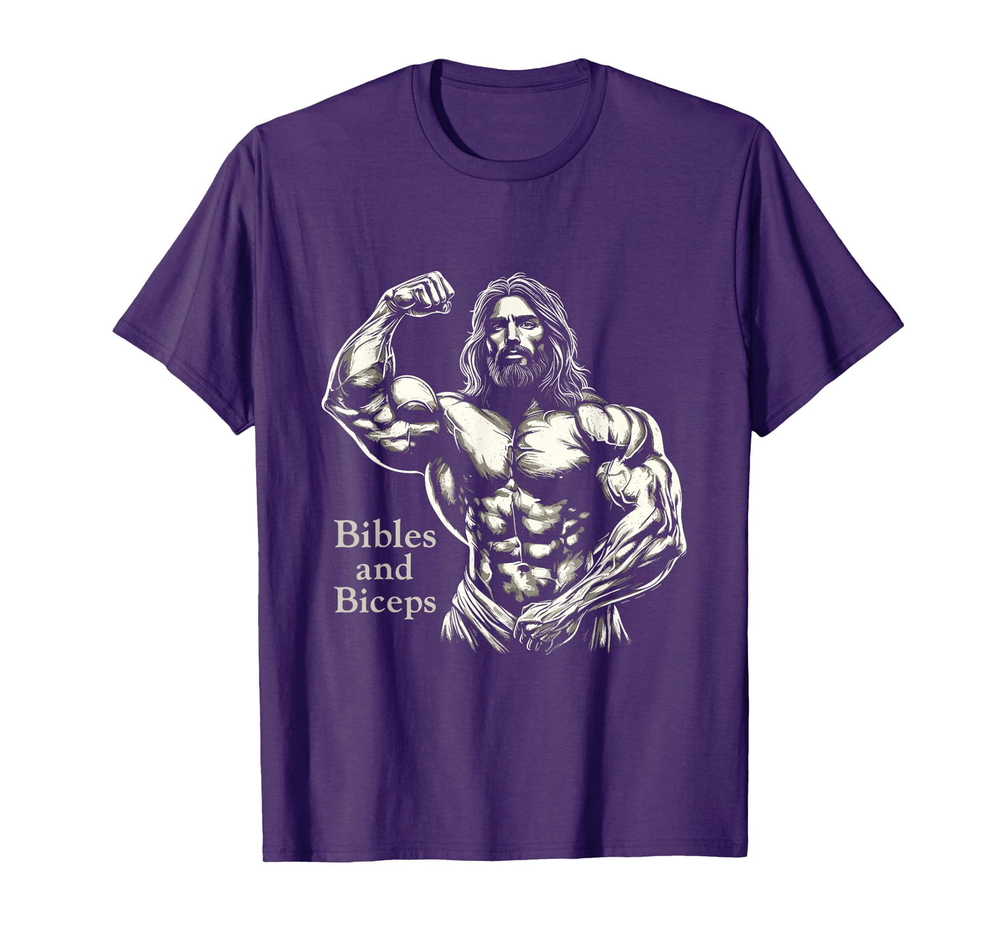 Bibles And Biceps - Funny Bodybuilding Jesus Gym Workout T-Shirt
