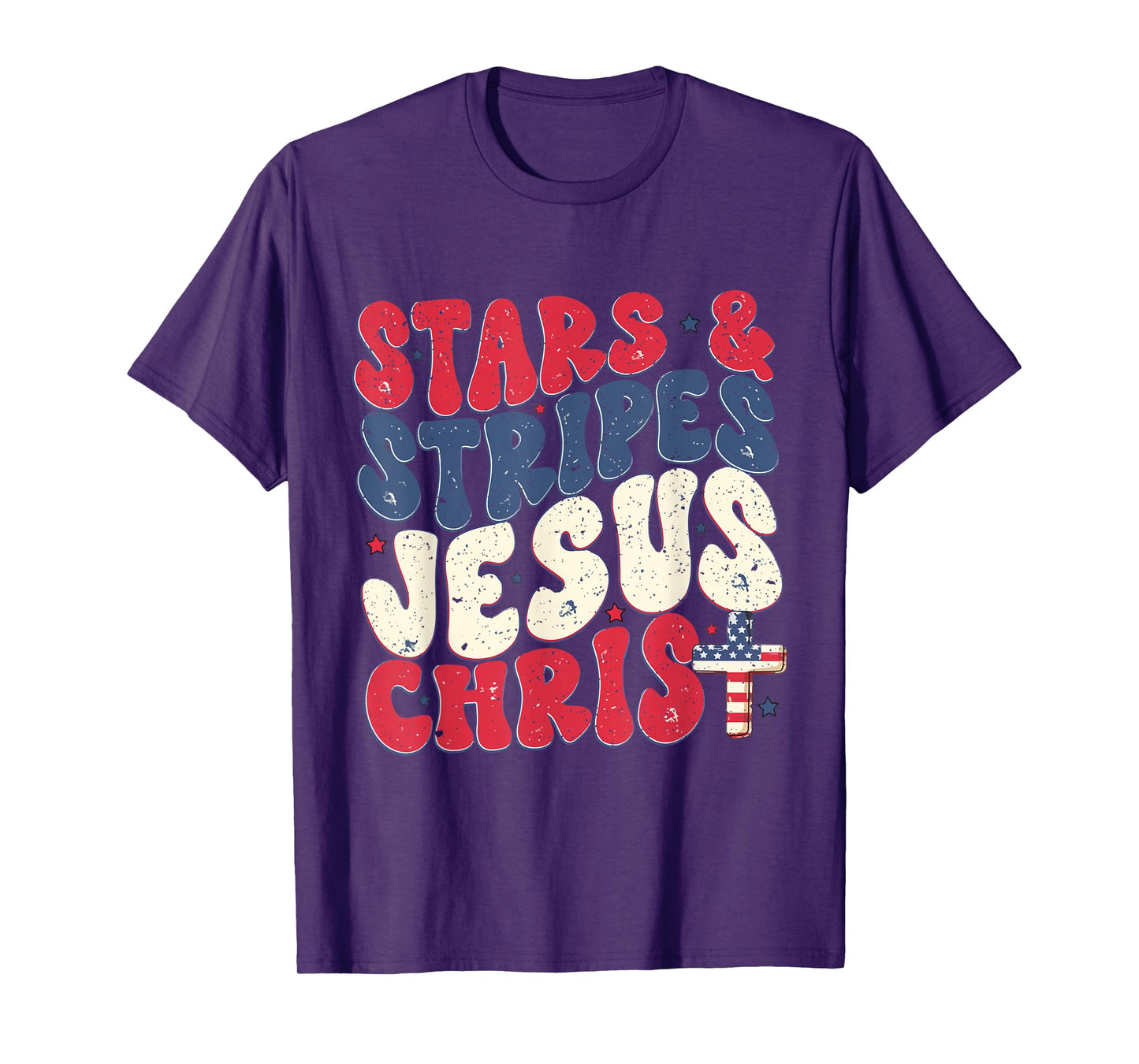 Funny Christian 4th Of July Stars & Stripes Jesus Christ T-Shirt