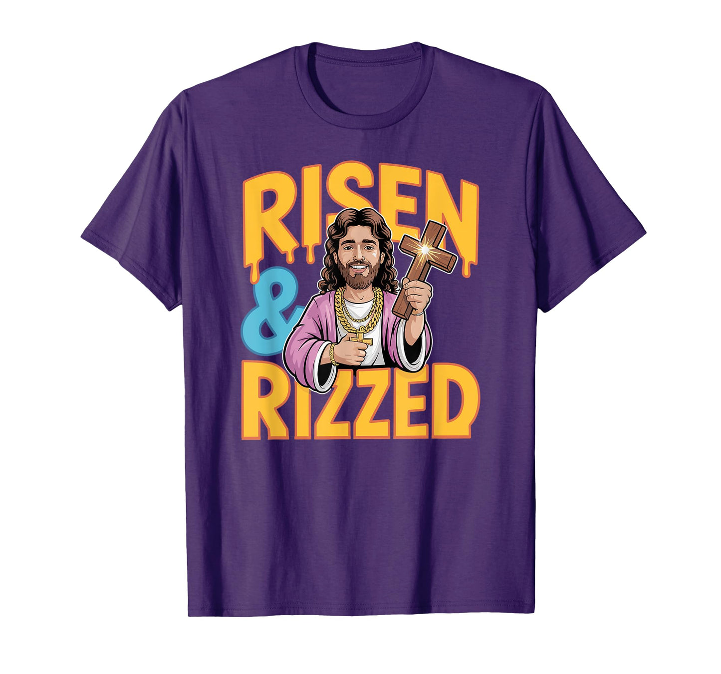 Risen & Rizzed Jesus Easter Religious Funny Design T-Shirt