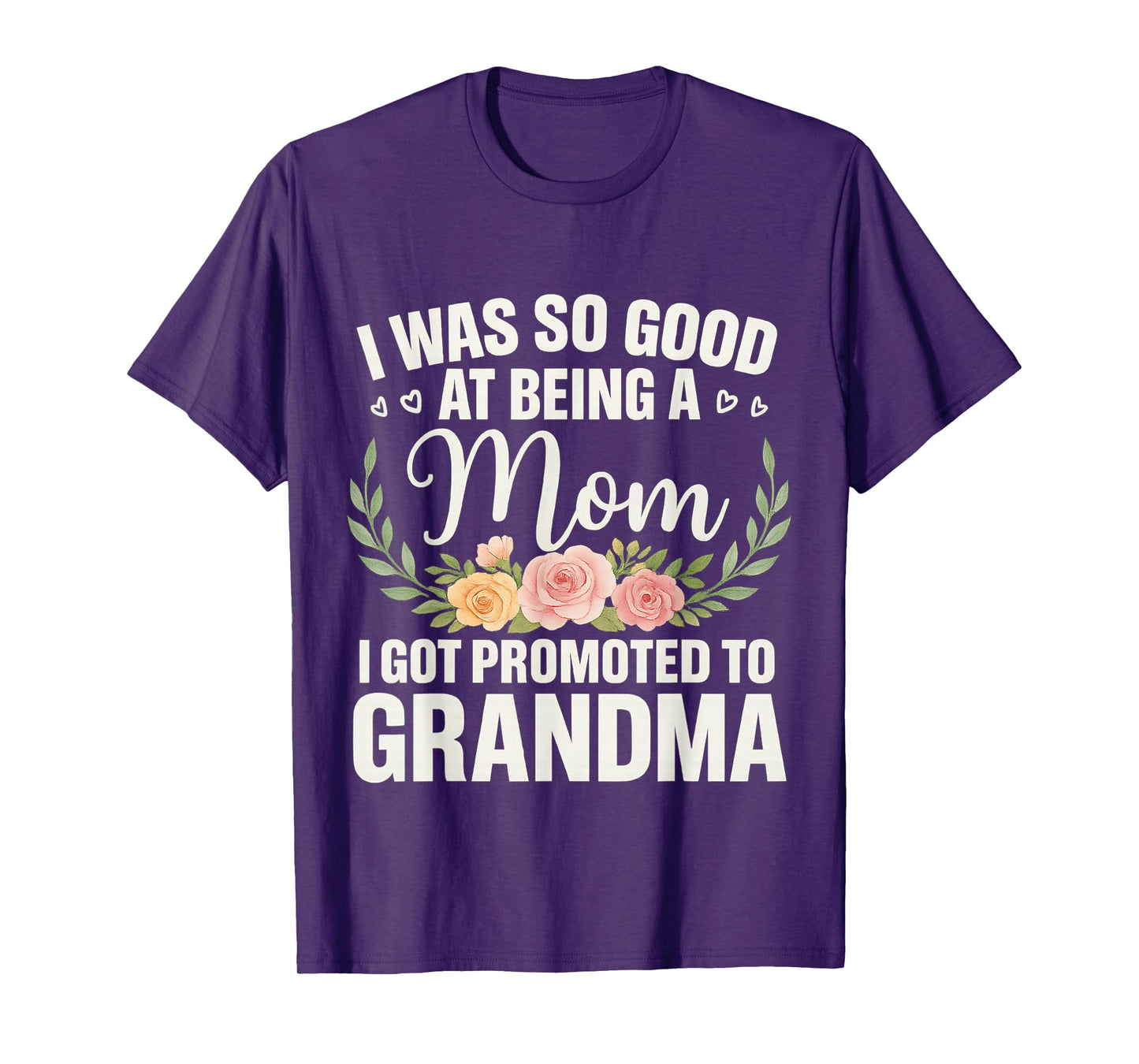 Grandma Art For Mom Women Grandmother Promoted To Grandma T-Shirt