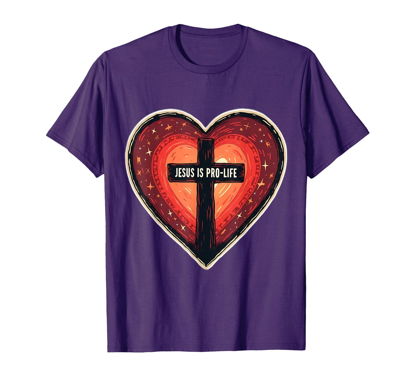 Jesus is Pro Life Christian Pro-Life Anti Abortion Heart T-Shirt
