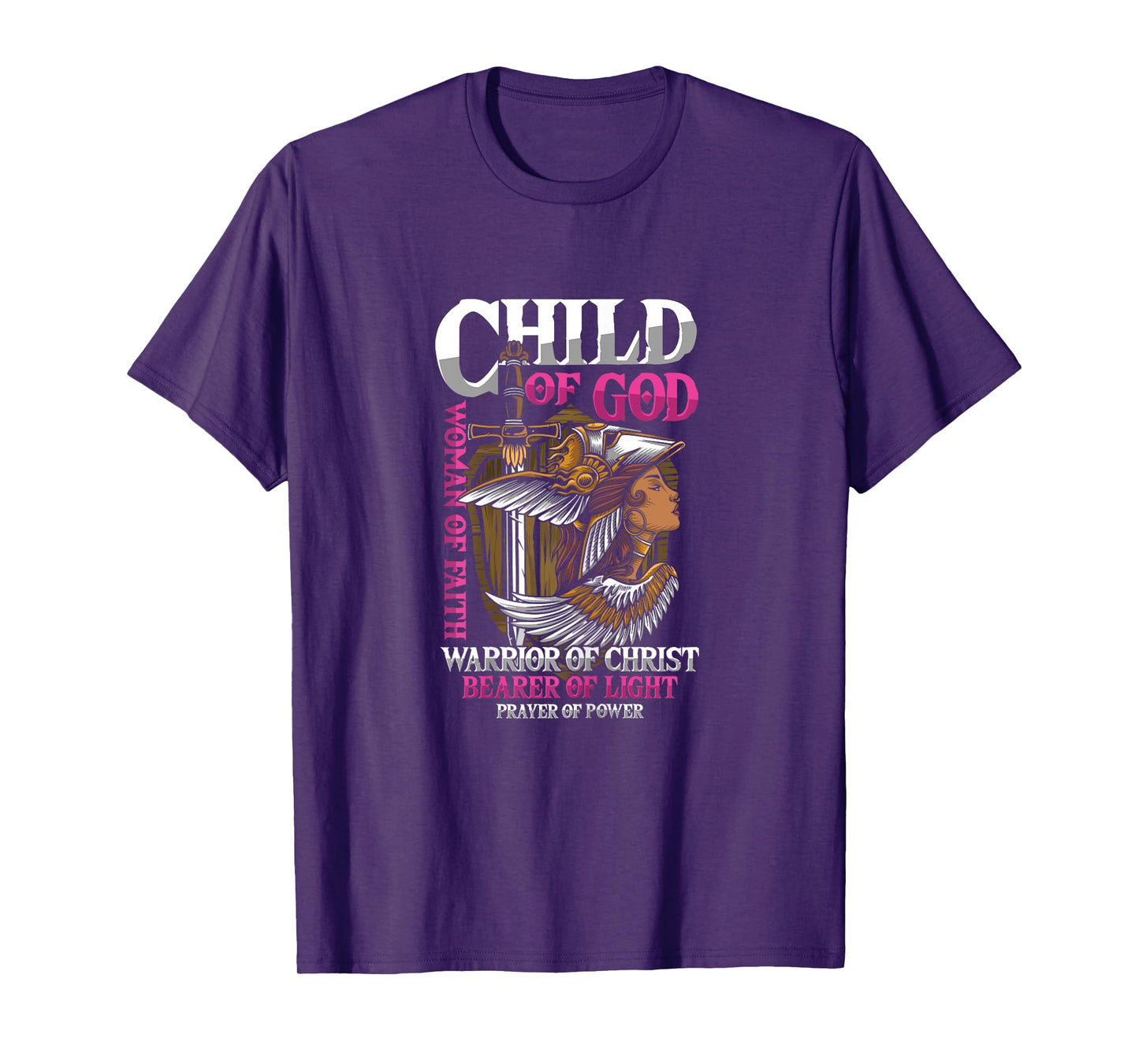 Girl Warrior God Faith Christ Prayer Sword Gift T-Shirt