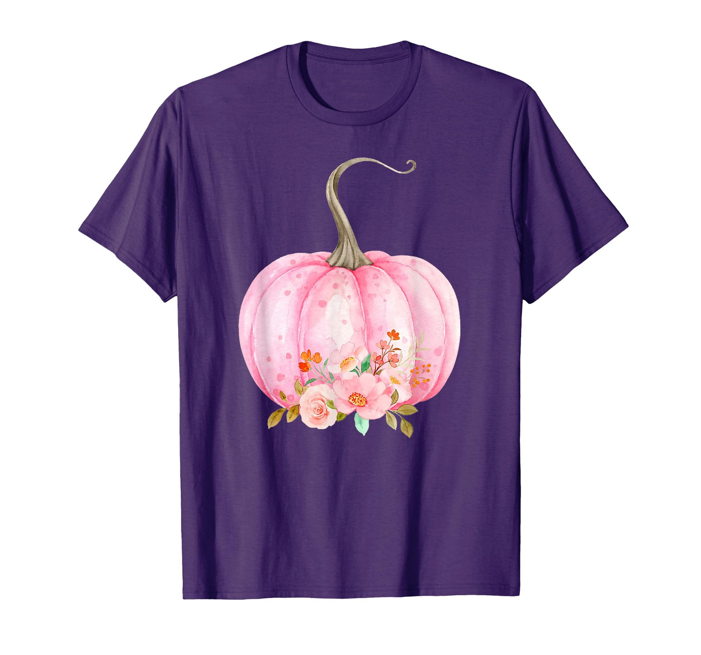 Pink Pumpkin Watercolor Pumpkin Sublimation Thanksgiving T-Shirt
