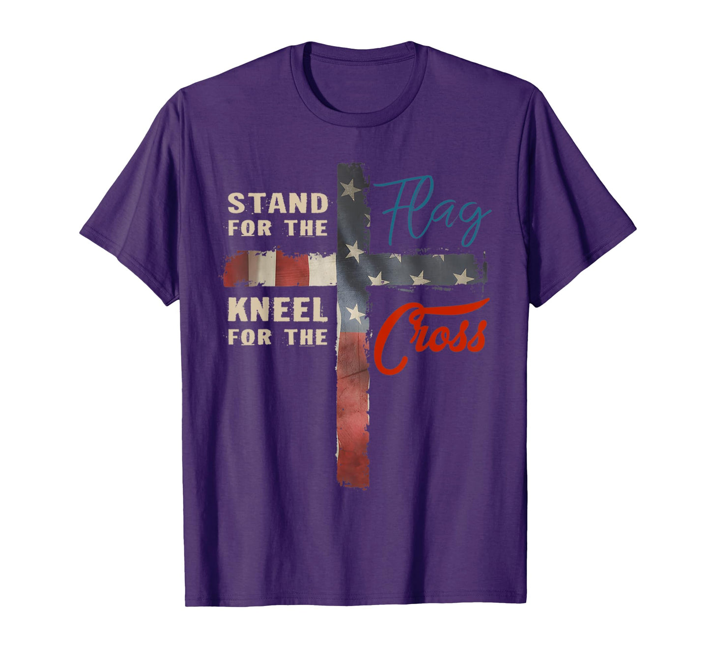 I Stand For The Flag And Kneel For The Cross American Flag T-Shirt