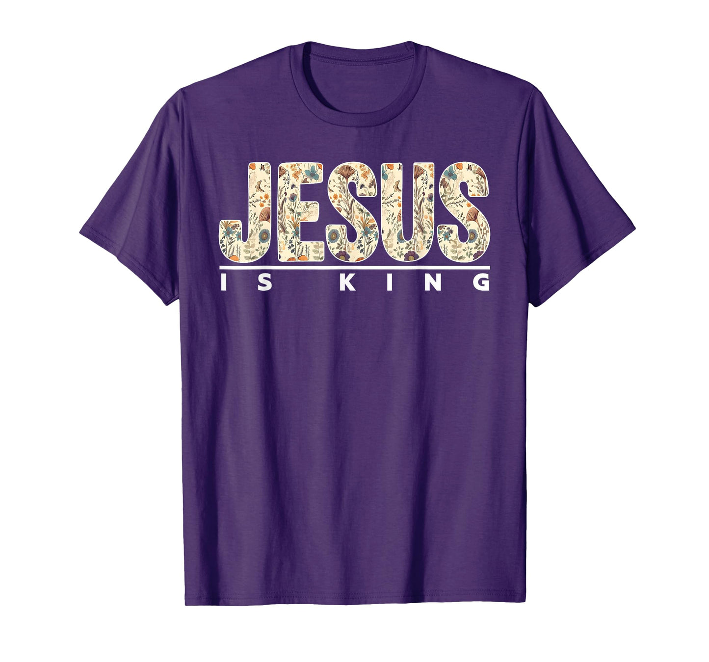 Jesus is King Cross Christian Faith Bible Religious Pray God T-Shirt