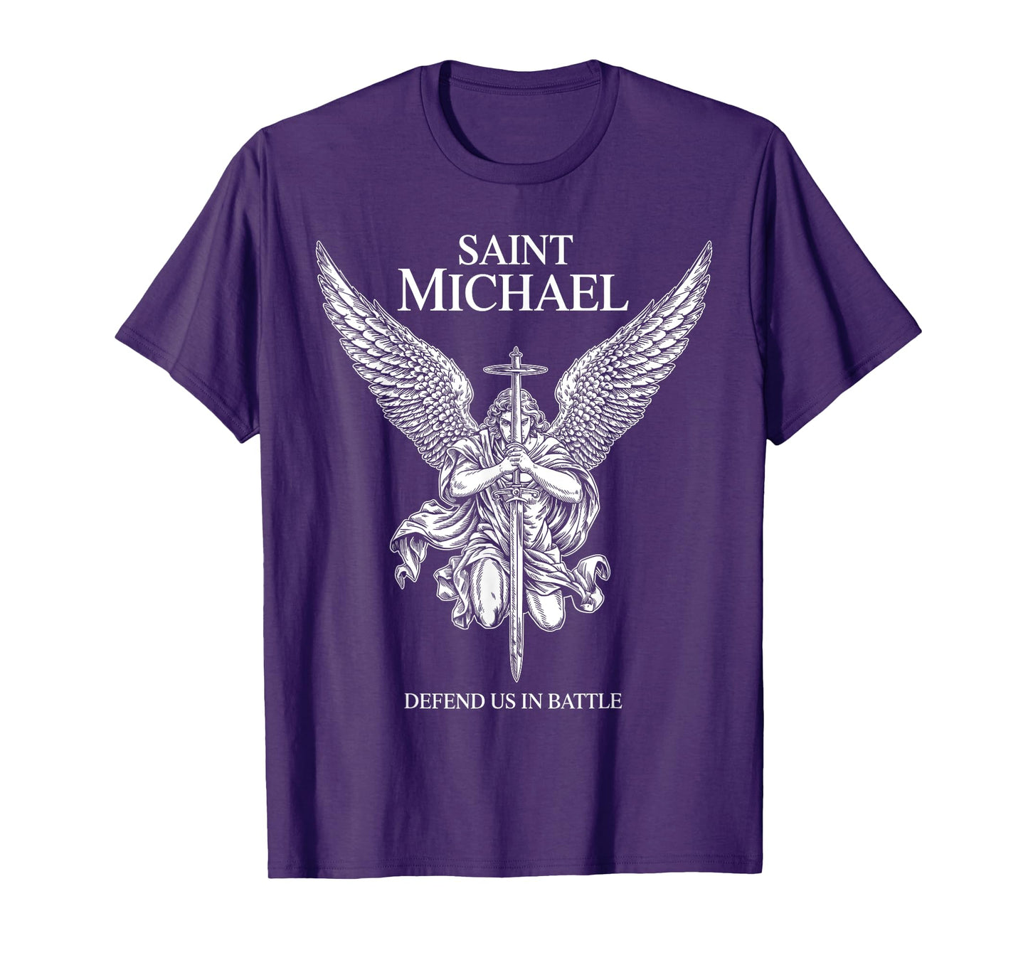 Saint Michael Defend Us In Battle Faith Catholic Christian T-Shirt