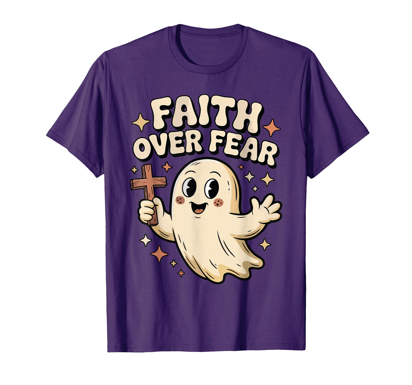 Faith Over Fear Spooky Season Christian Funny Halloween T-Shirt