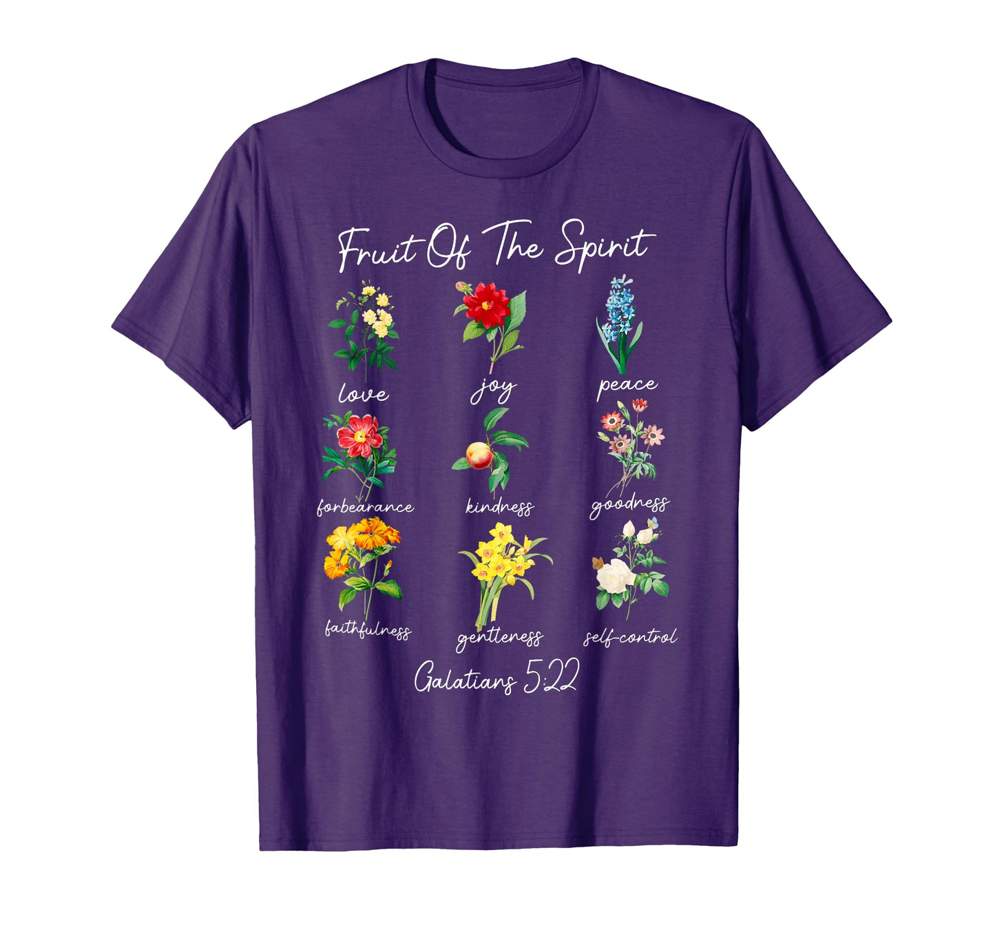 The Fruit Of The Spirit Galatians 5 22 Floral Christian T-Shirt