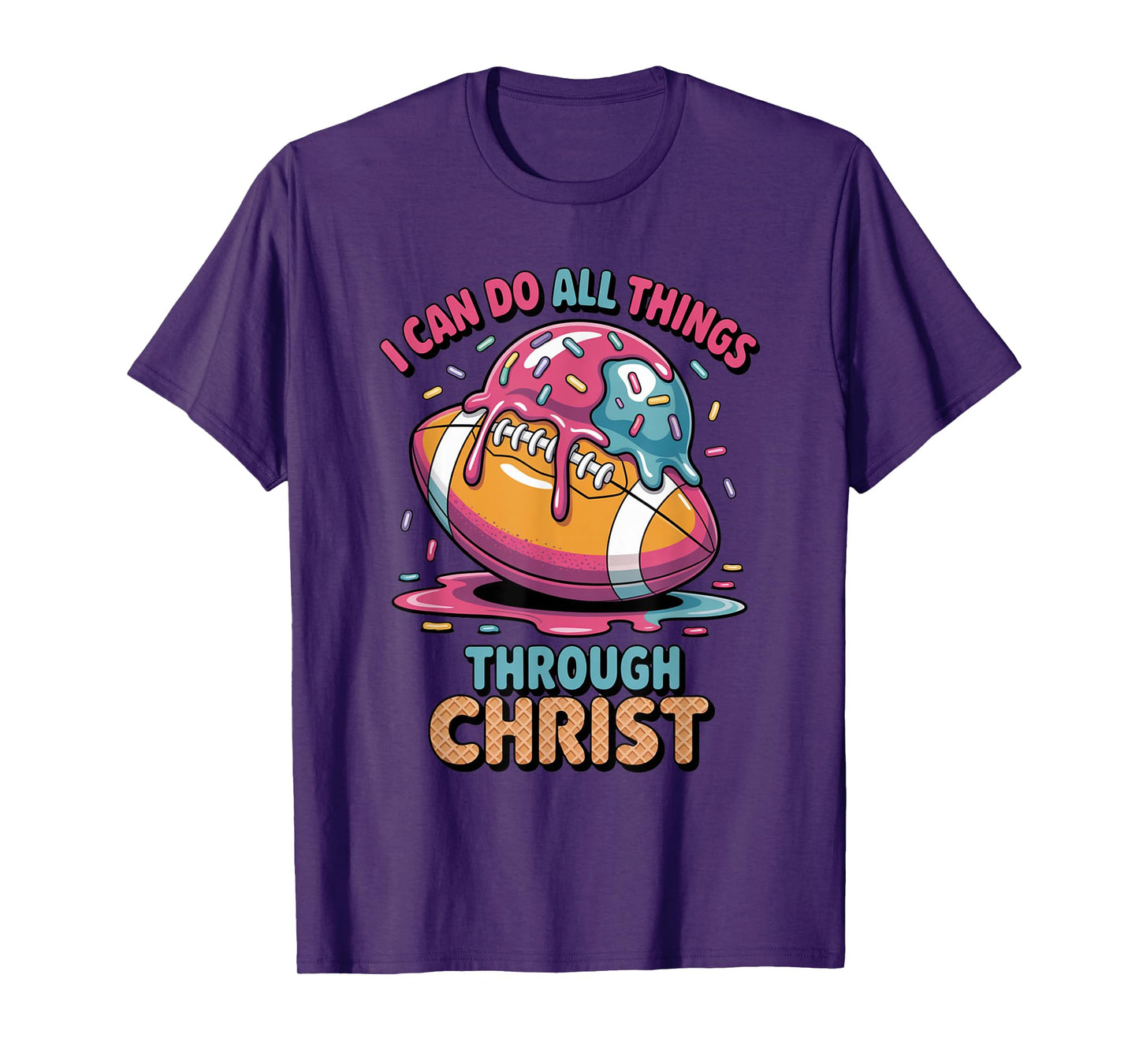 Christian Football Shirts For Boys 8-12 7-8 Ice Cream Drip T-Shirt