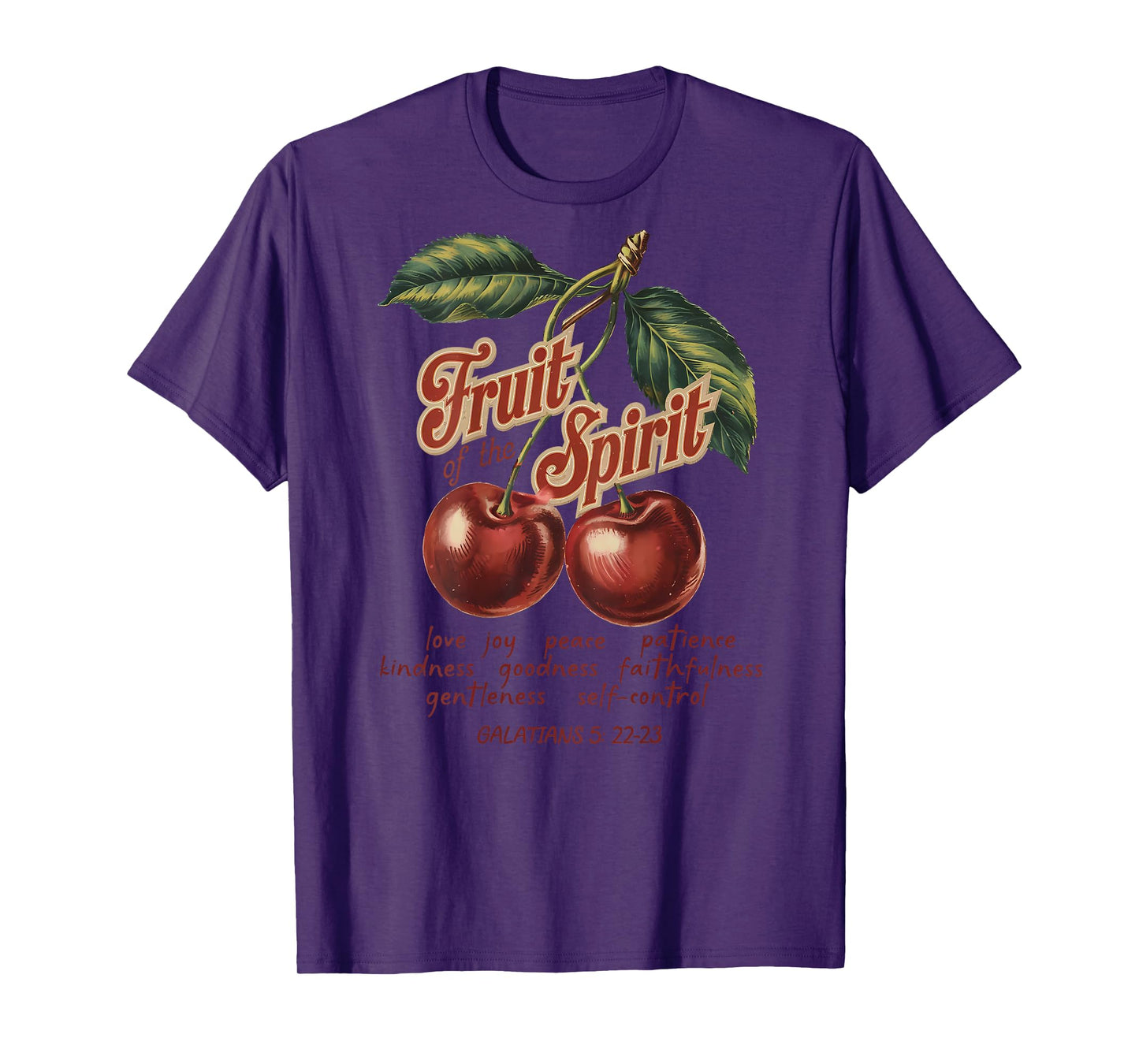 Fruit Of The Spirit Chrisitan Vintage Bible Verse Cherries T-Shirt