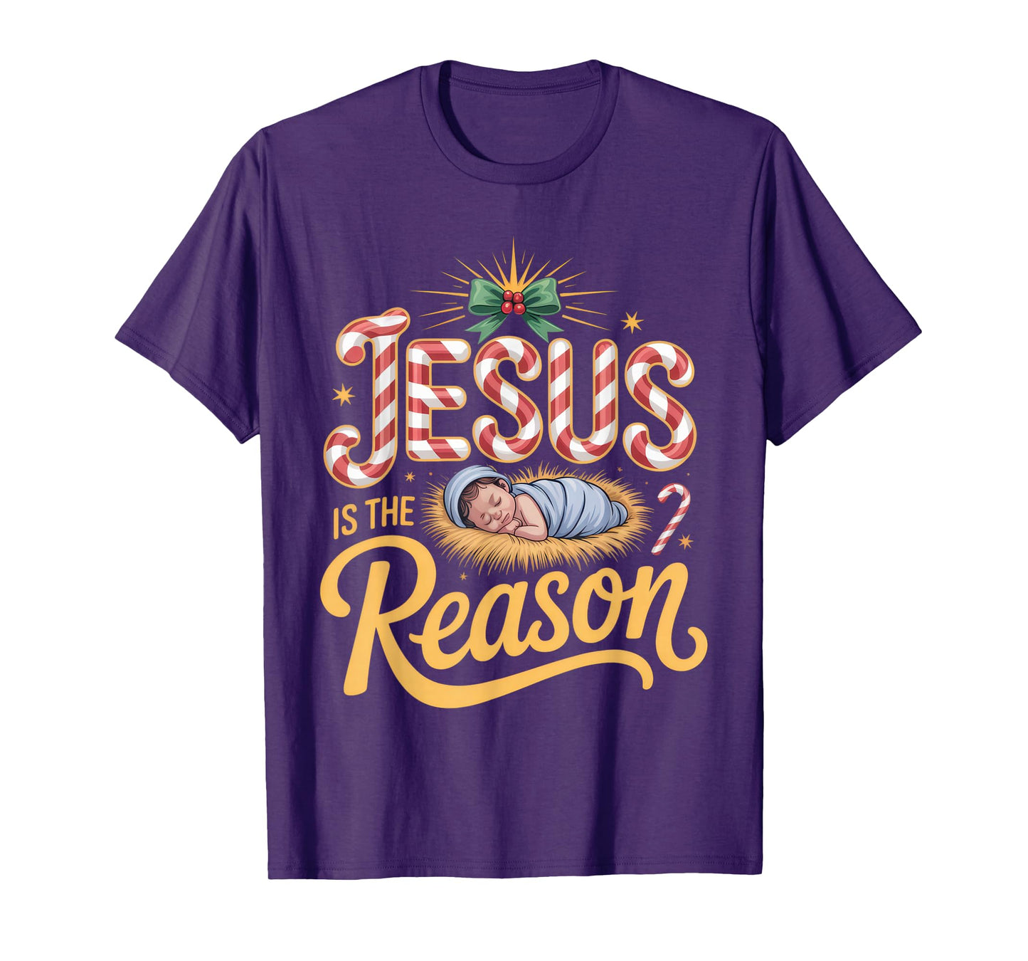 Jesus is The Reason Faithful Believers Christmas Spirit T-Shirt