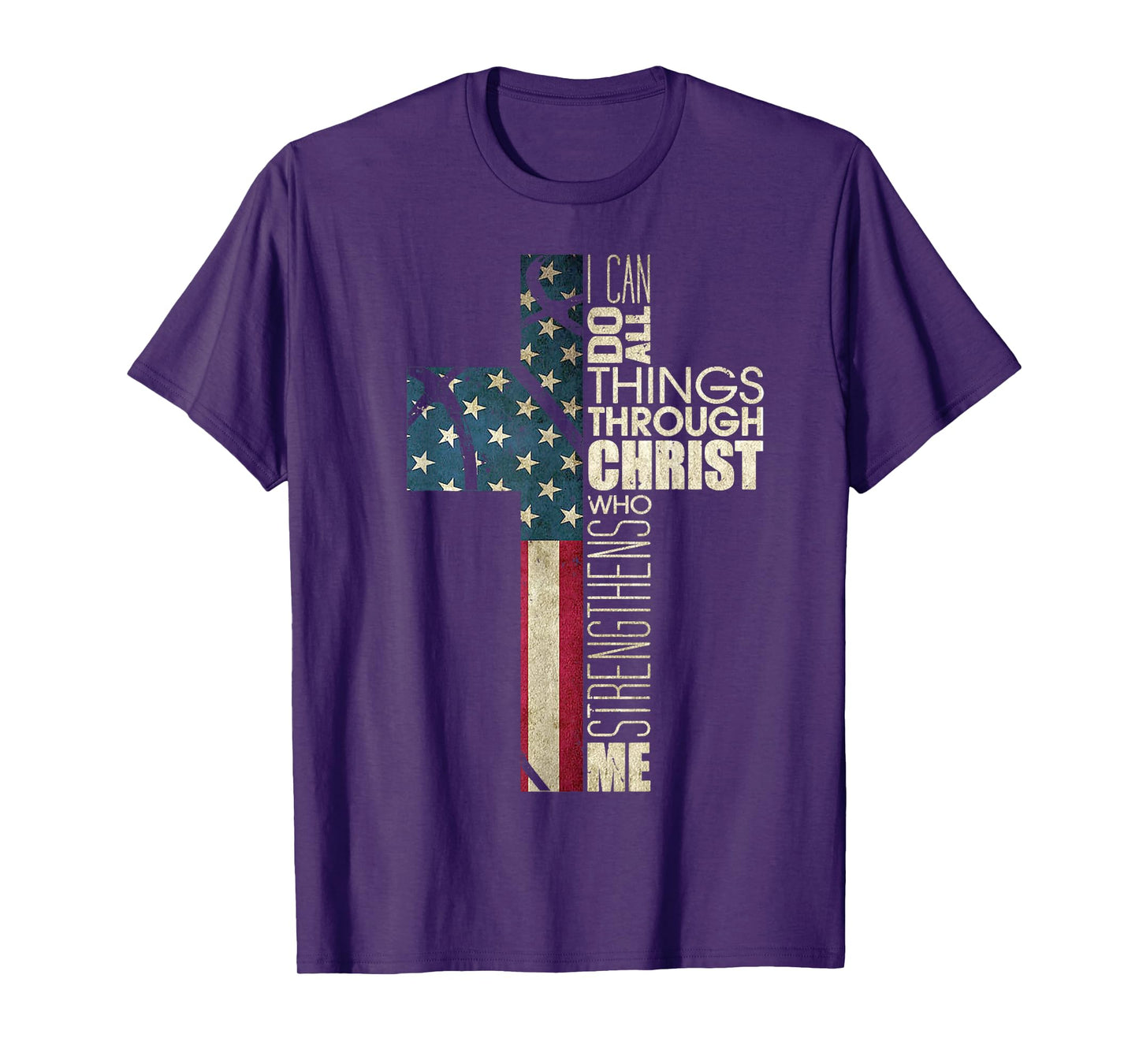 Christian Bible Verse Philippians 4 13 Basketball Cross Flag T-Shirt