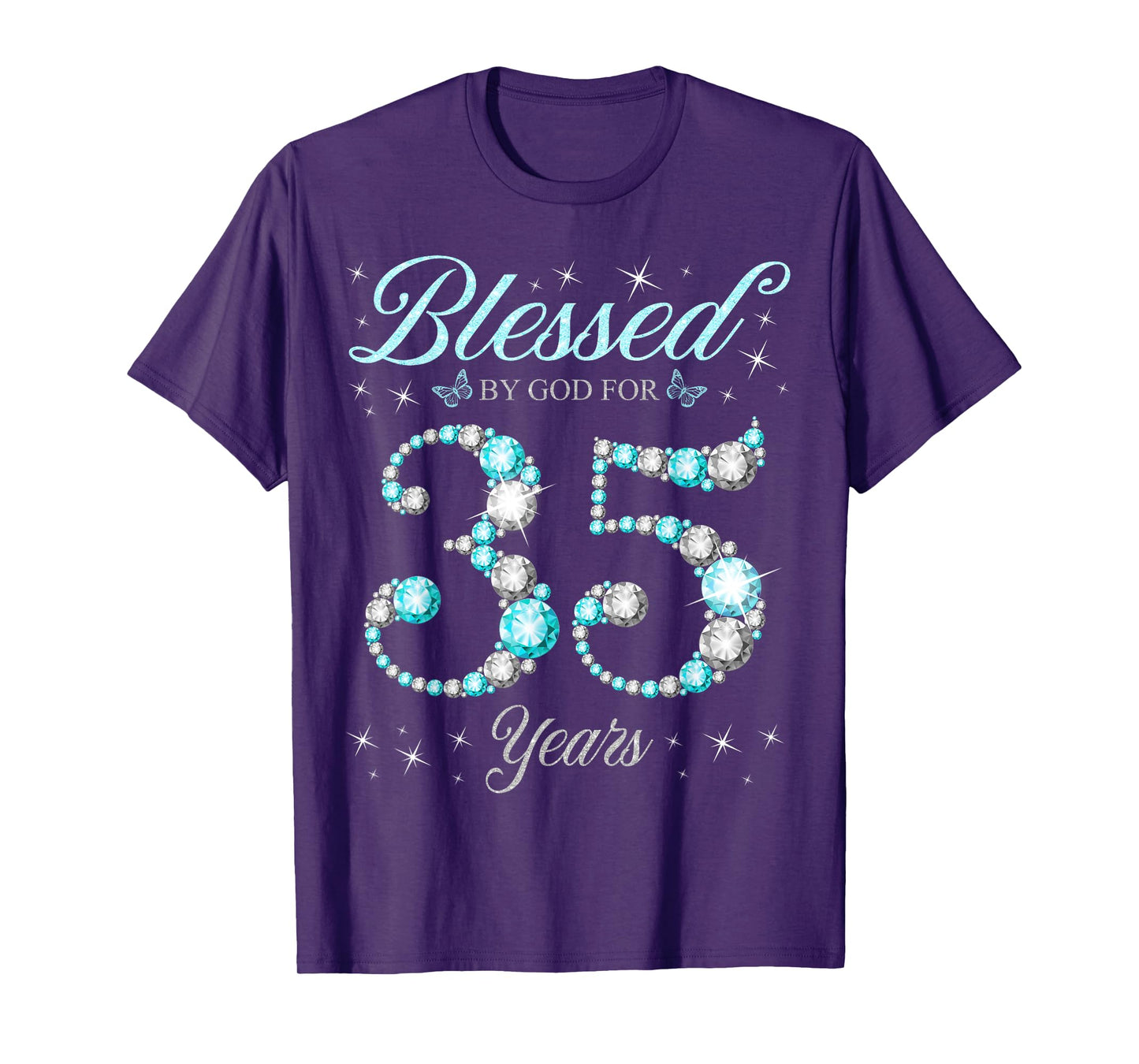 Blessed By God For 35 Years Old 35th Birthday B-Day Party T-Shirt