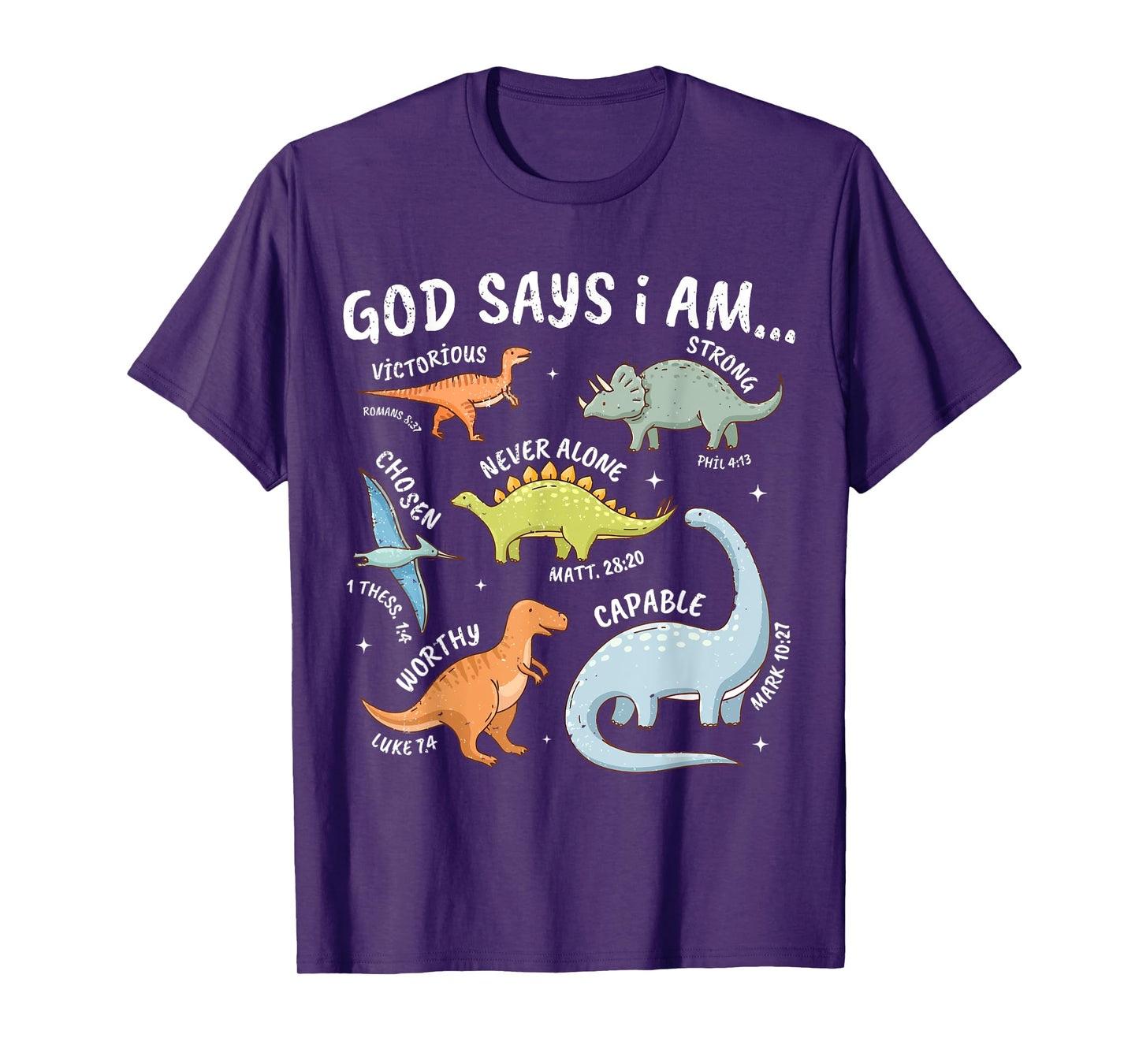 God Says I Am Dinosaur Lover Bible Verse Kids Toddler Boys T-Shirt