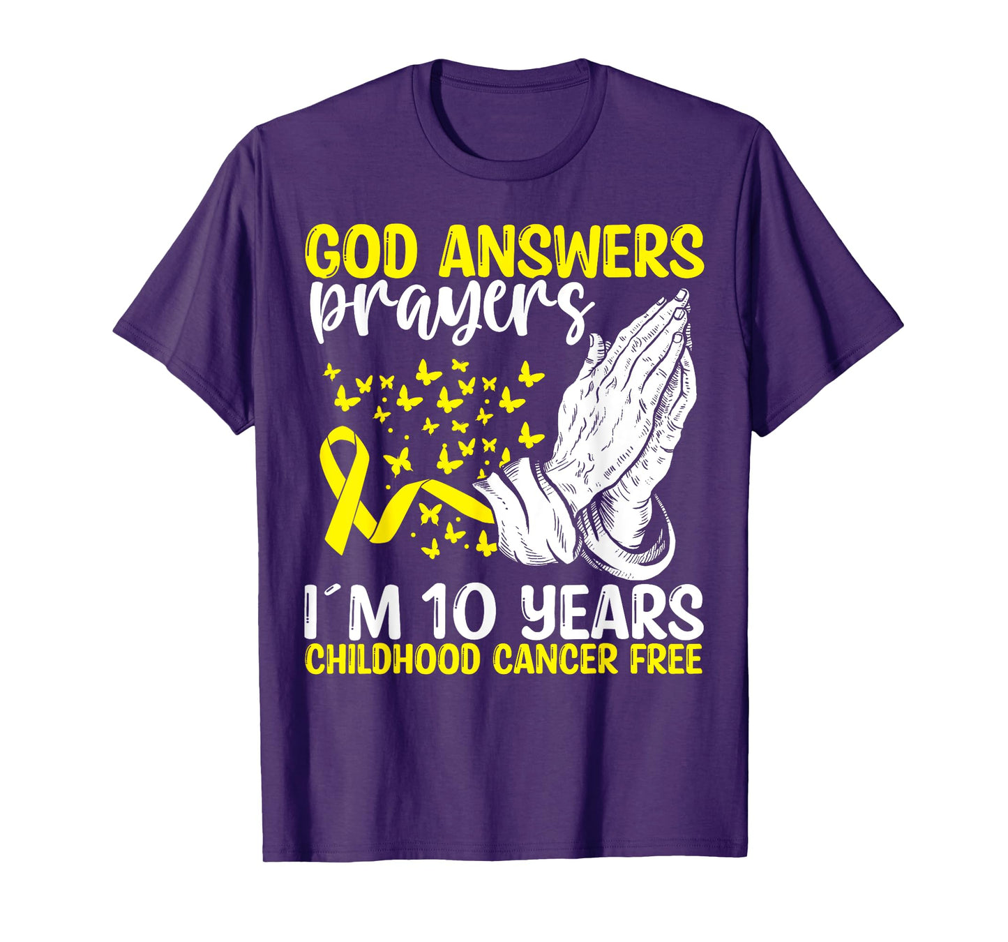 10 Years Childhood Cancer Free God Neuroblastoma Awareness T-Shirt