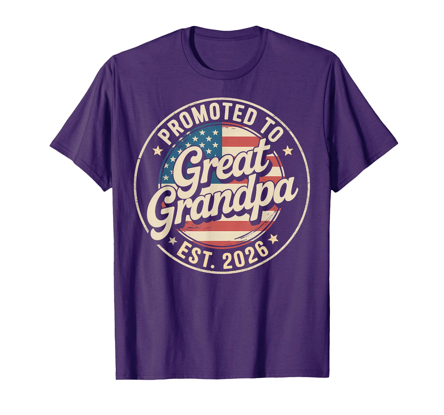 Promoted To Great Grandpa EST 2026 USA Flag Soon To Grandpa T-Shirt