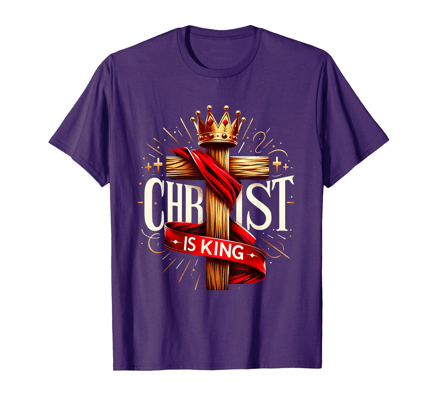 Christ Is King Christian Bible Verse Christian Jesus Cross T-Shirt