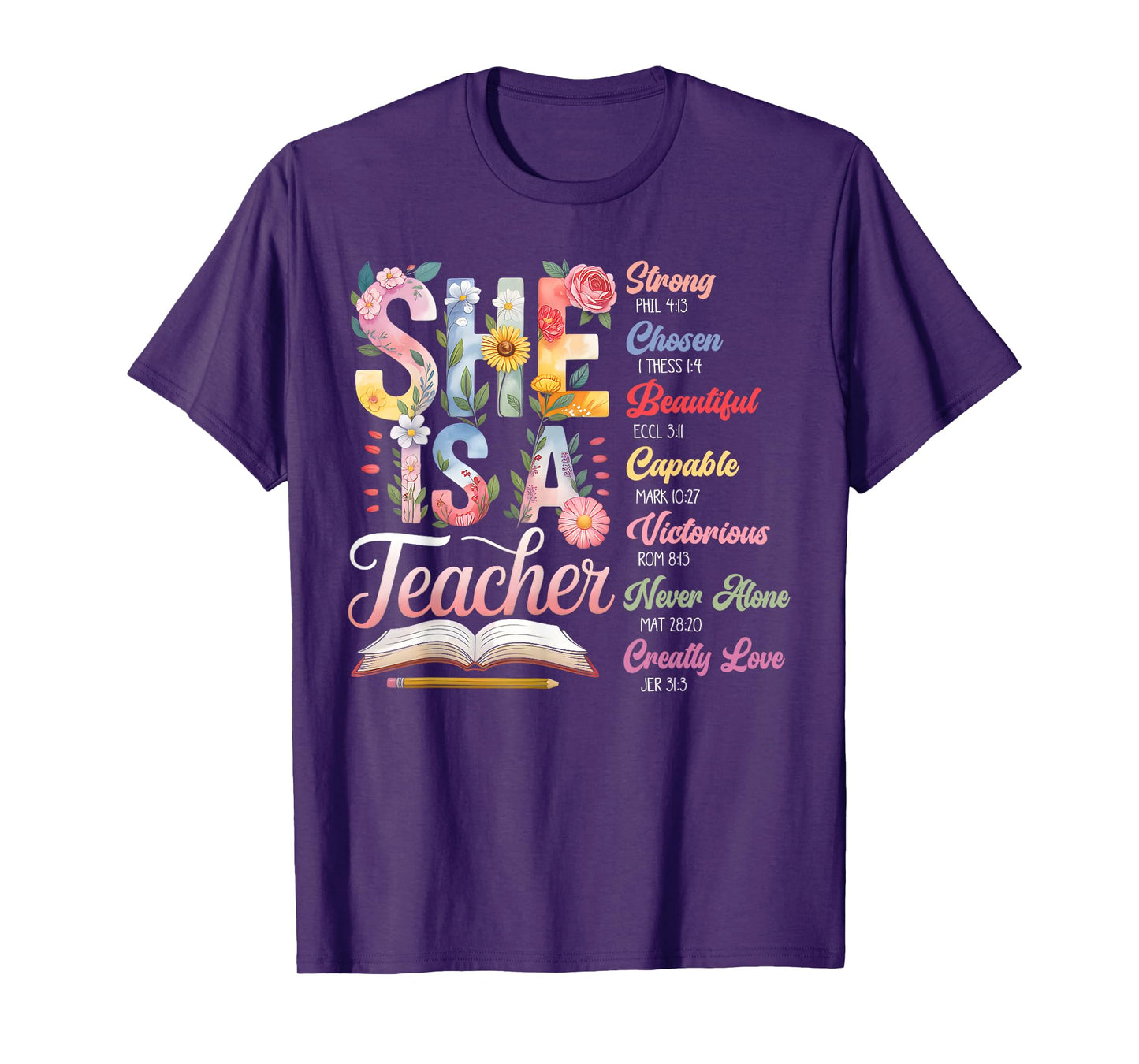 Women Bible Verse Christian Teacher God Says Back To School T-Shirt