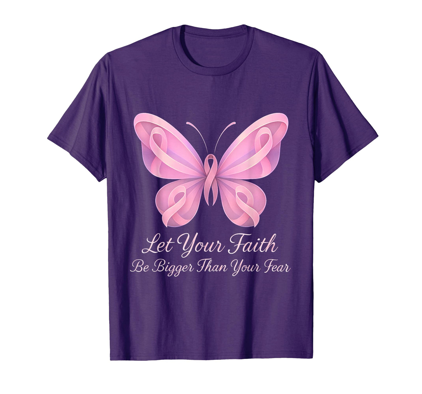 Breast Cancer Awareness Pink Ribbon Butterfly Hope Women T-Shirt