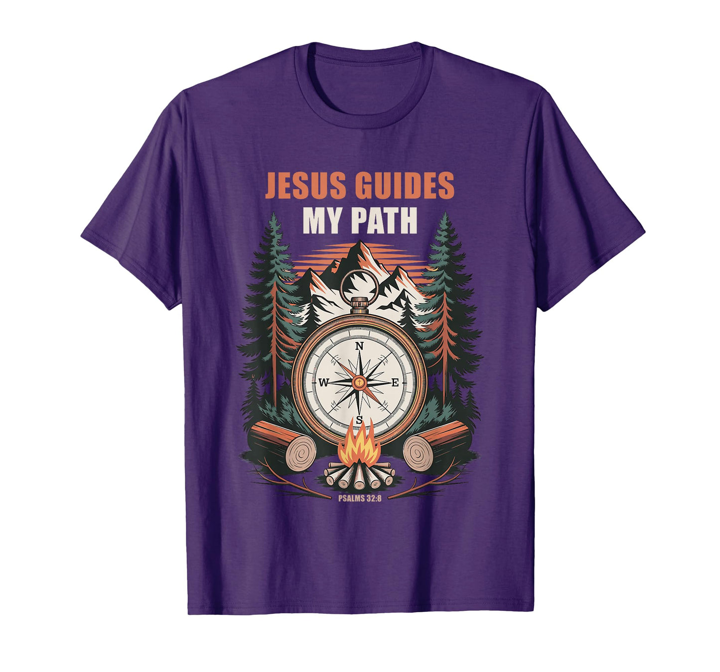Jesus Guides My Path – Psalm 32:8 Christian Faith Camping T-Shirt