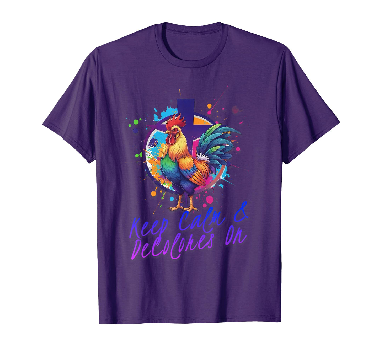 DeColores Cursillo Rainbow Rooster Catholic T-Shirt
