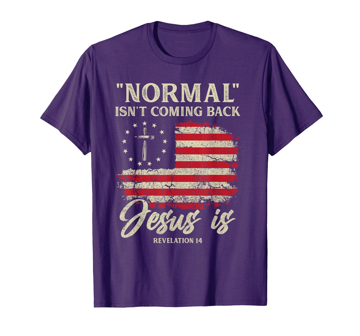 Normal Isn't Coming Back Jesus Is Christian American Flag T-Shirt