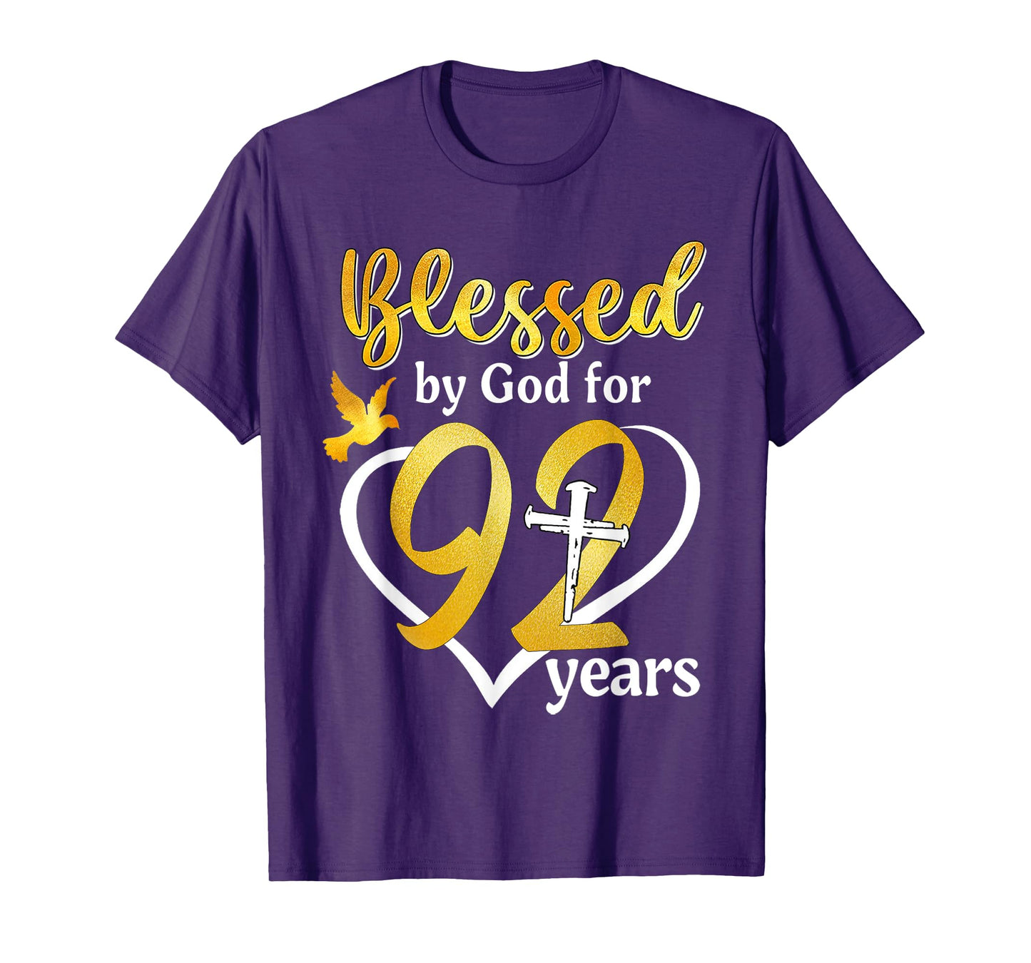 Blessed By God For 92 Years Old 92nd Birthday Party Women T-Shirt