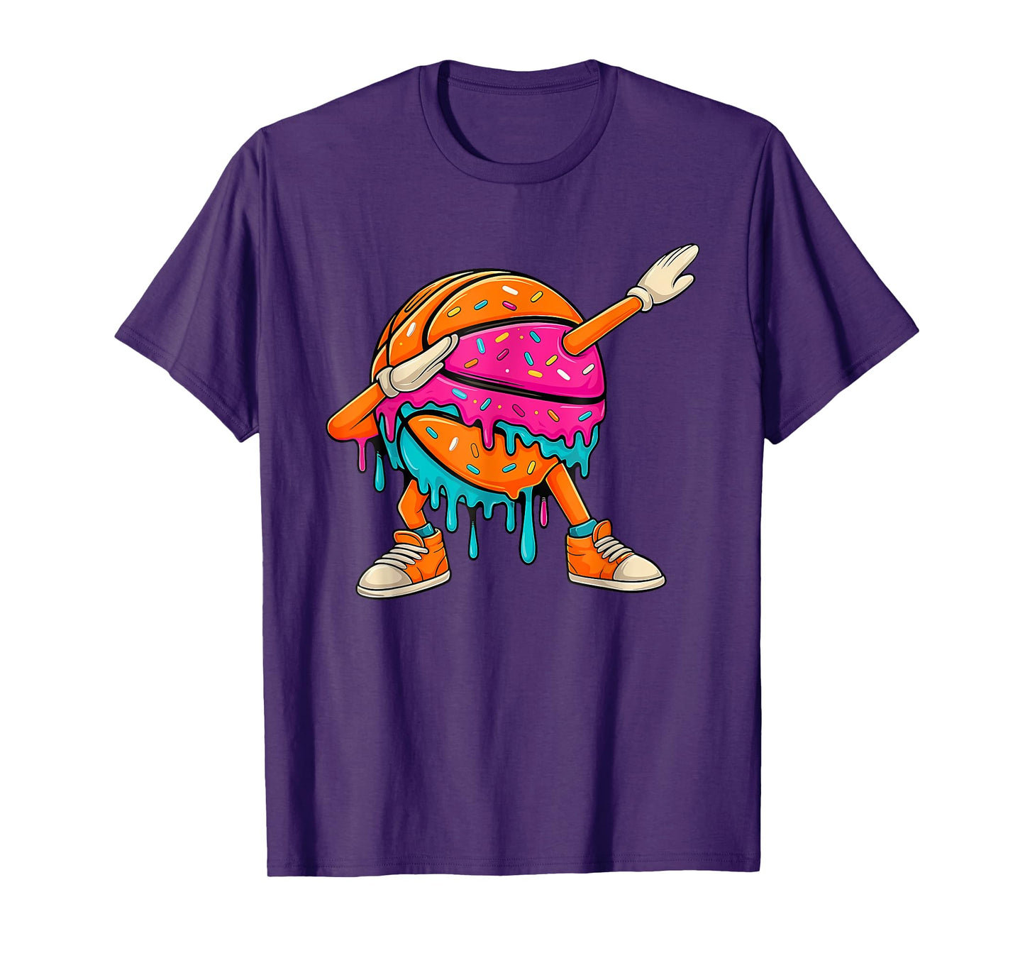Dabbing Respect The Drip Basketball Boys Girls Cream Drip T-Shirt