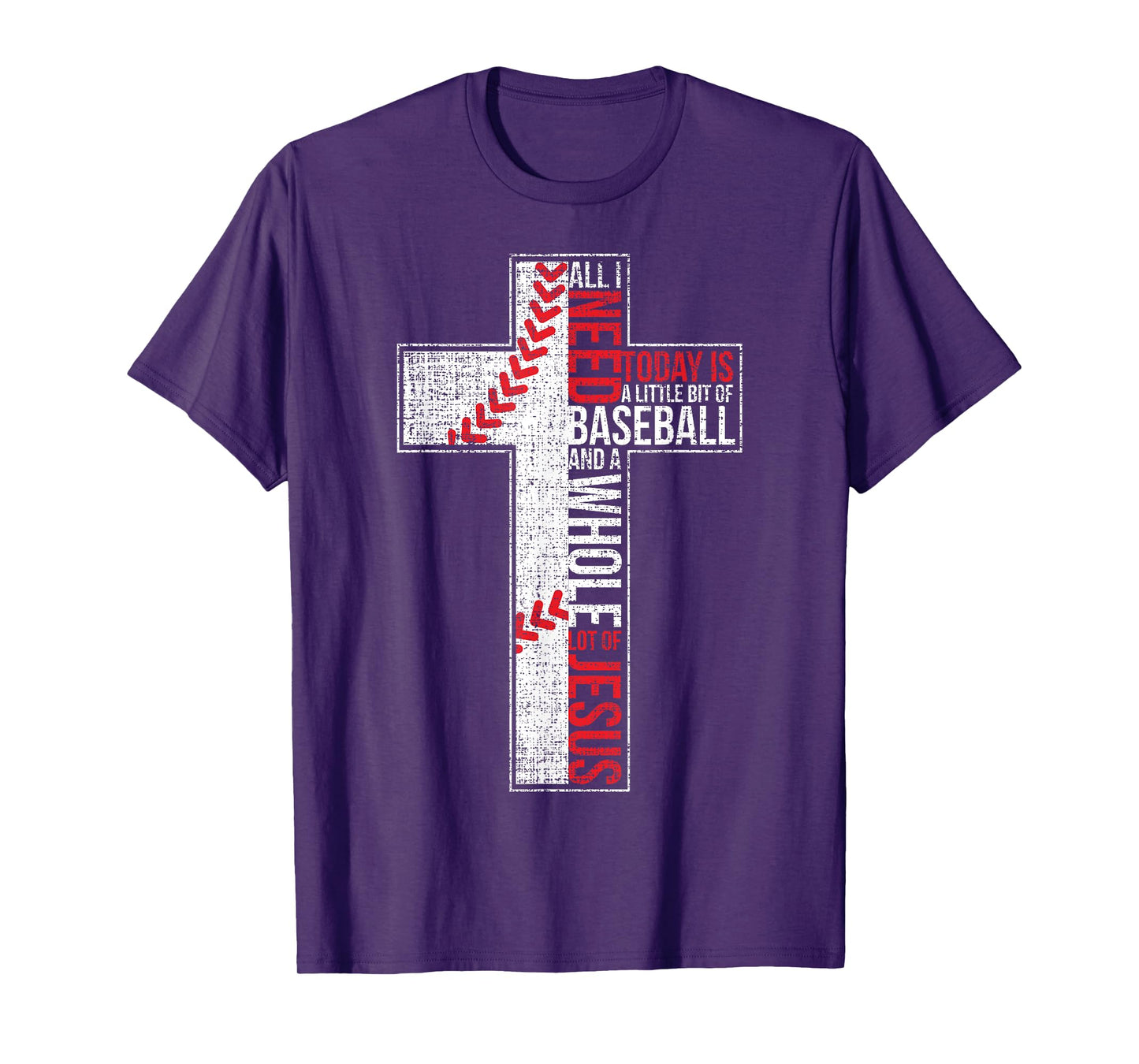 All I Need Is Baseball & Jesus Christian Cross Faith In God T-Shirt