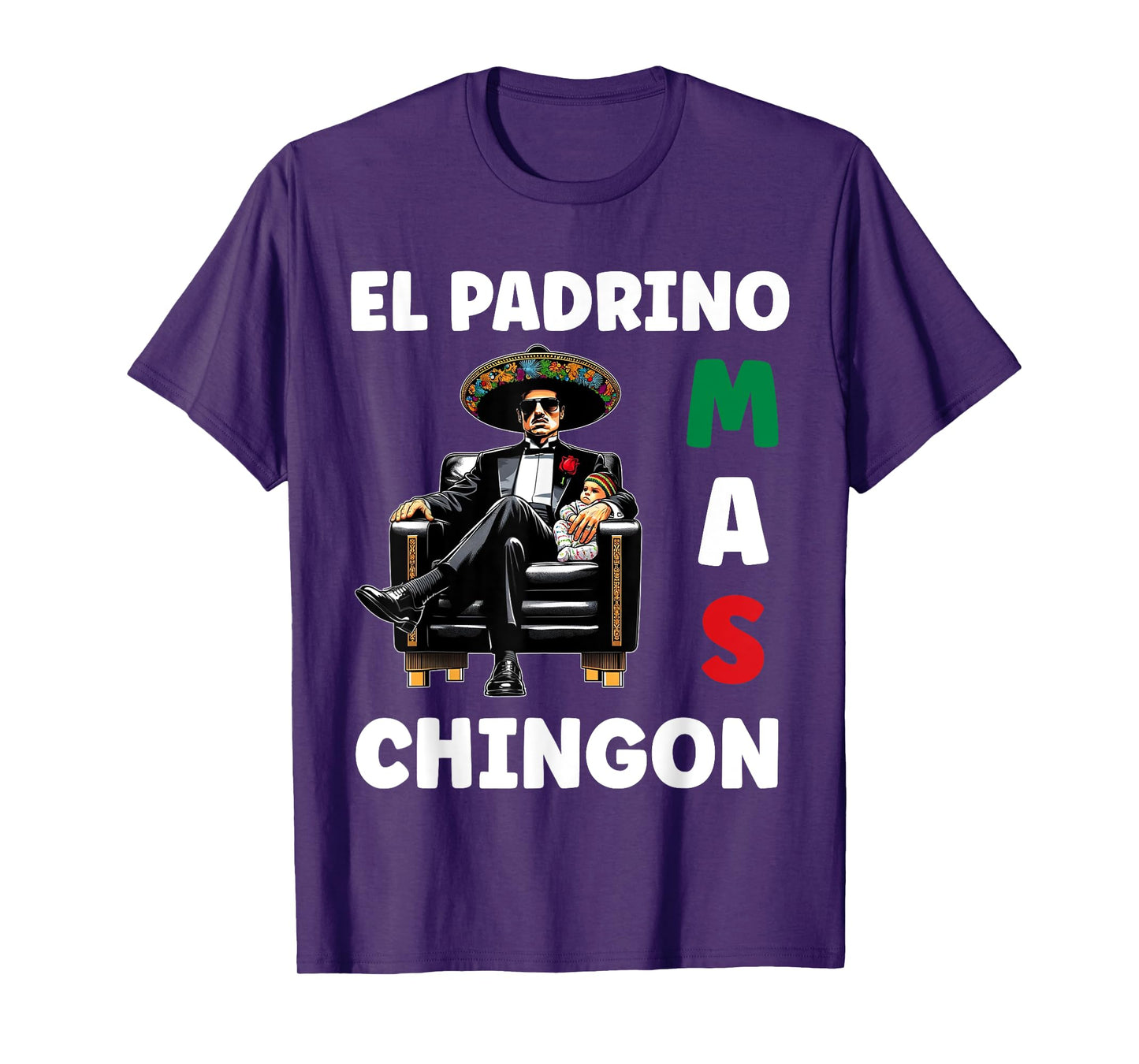 Funny Mexican Baptism Design - El Padrino Mas Chingon T-Shirt