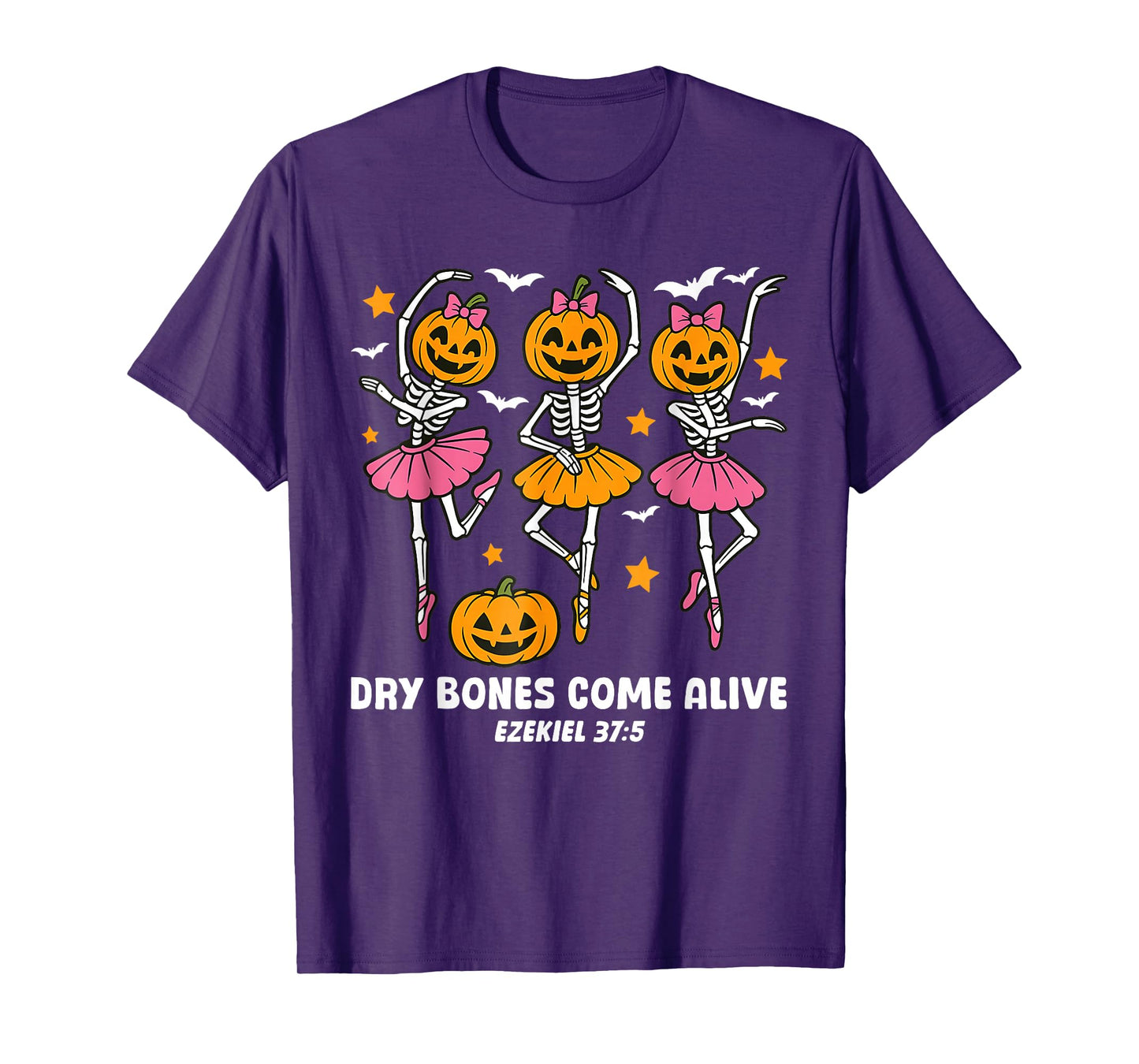 Dancing Skeleton Dry Bones Come Alive Christian Halloween T-Shirt