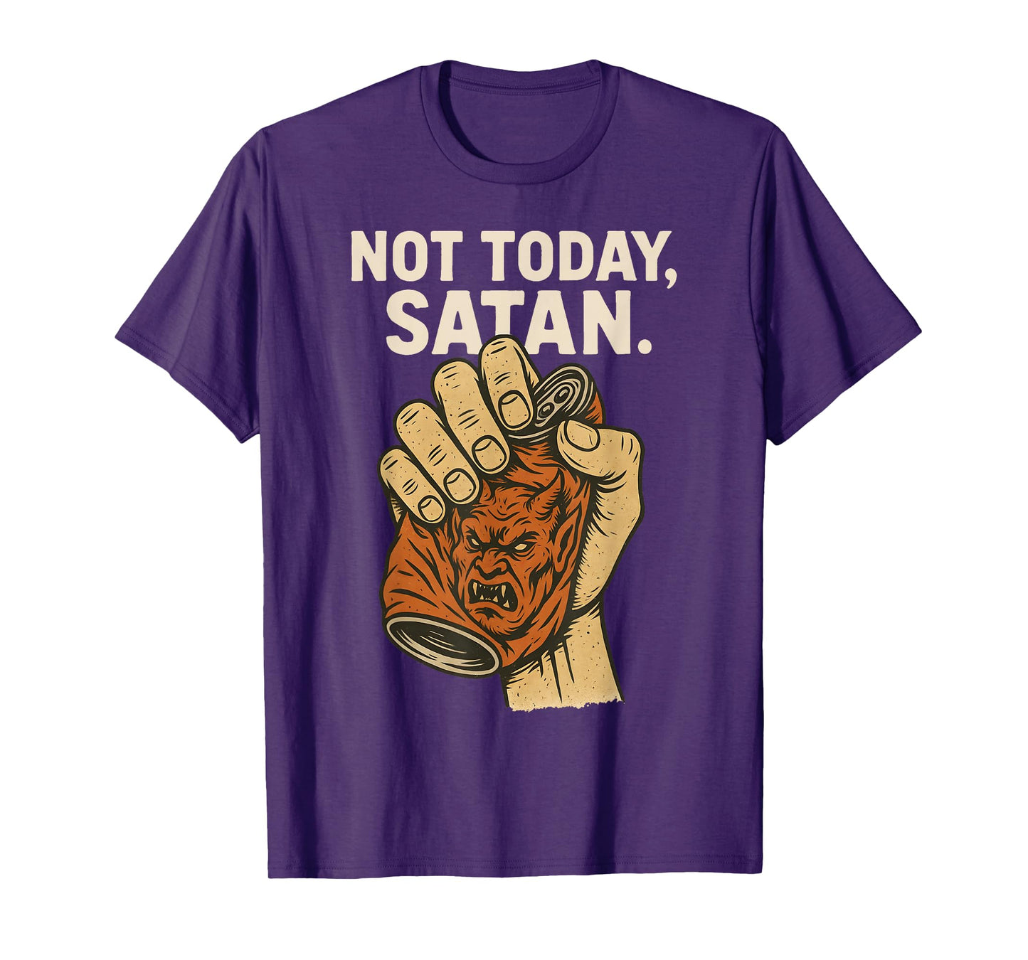 Not Today Satan Faith Christian Halloween Funny Anti Devil T-Shirt