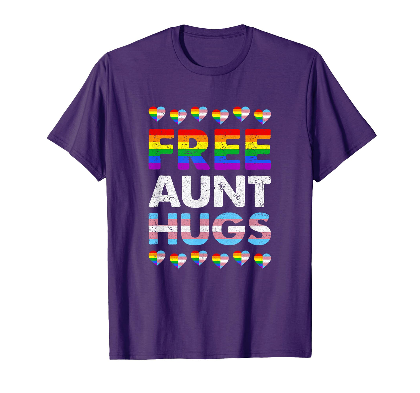 Free Aunt Hugs Rainbow Lgbtq Gay Pride Month Proud Ally T-Shirt