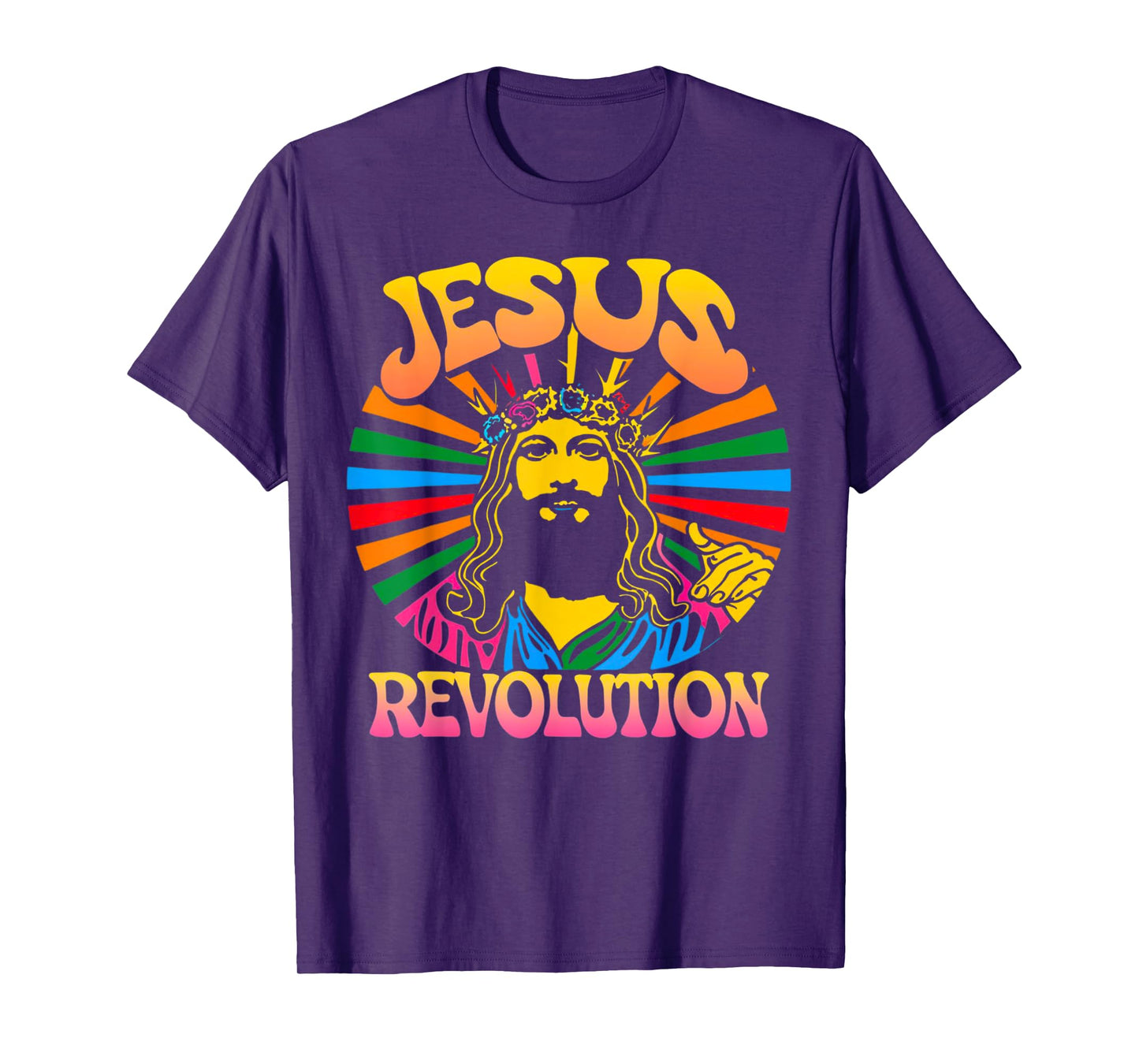 Jesus Revolution Christian Faith Retro Groovy Hippie Flower T-Shirt