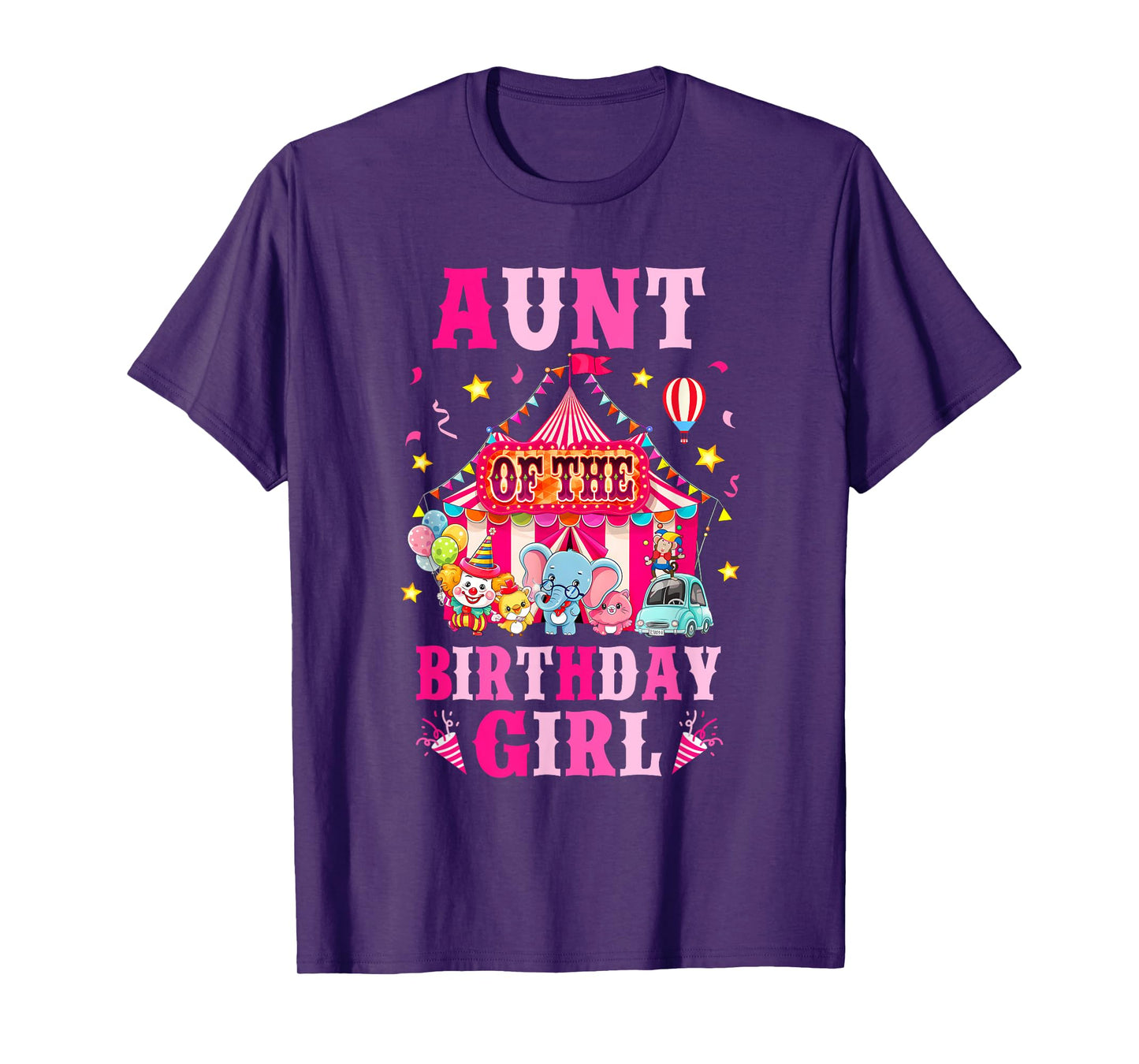 Aunt Of The Birthday Girl Circus Carnival Family Party T-Shirt
