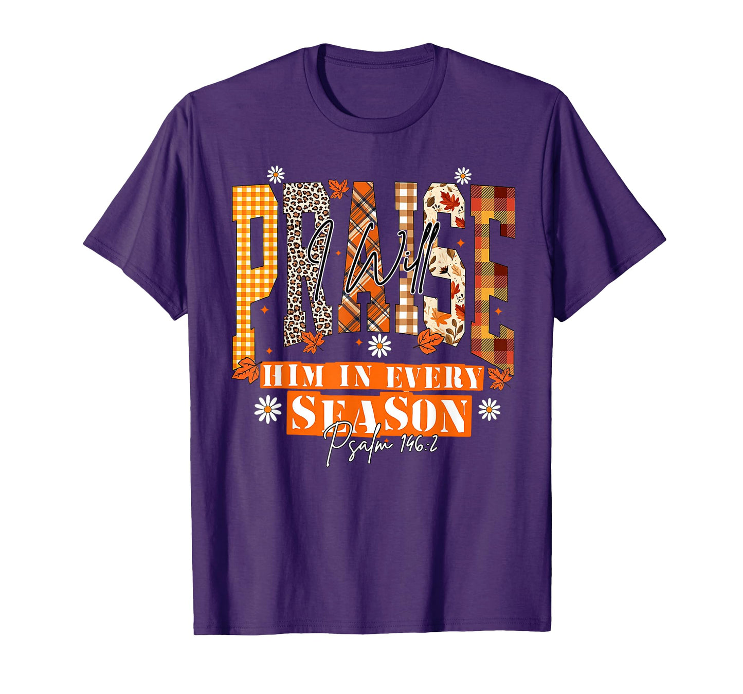Retro Fall for Jesus He Never Leaves Autumn Christian T-Shirt