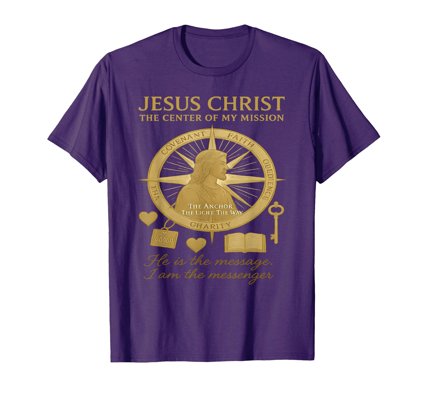 Vintage Jesus Christ Anchored in Faith Him Sent with Purpose T-Shirt