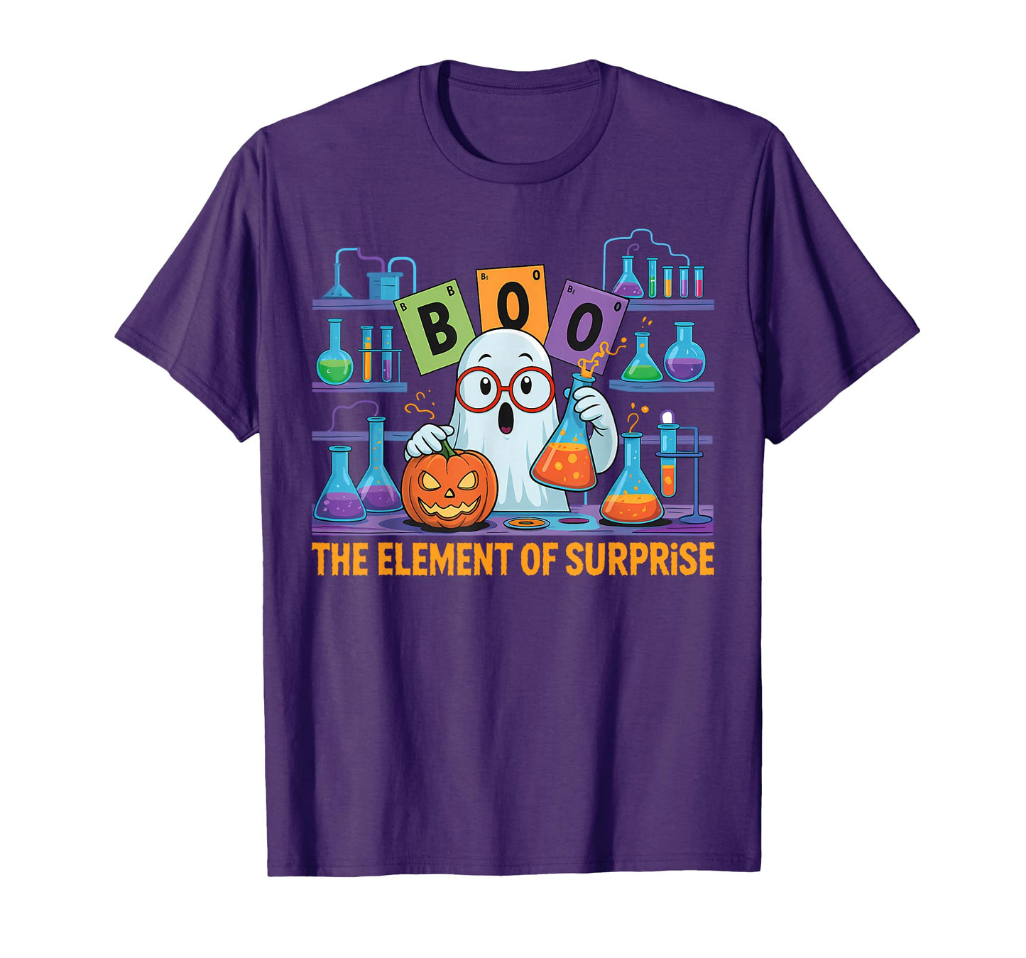 Chemistry Boo The Element of Surprise Cute Chemist Halloween T-Shirt
