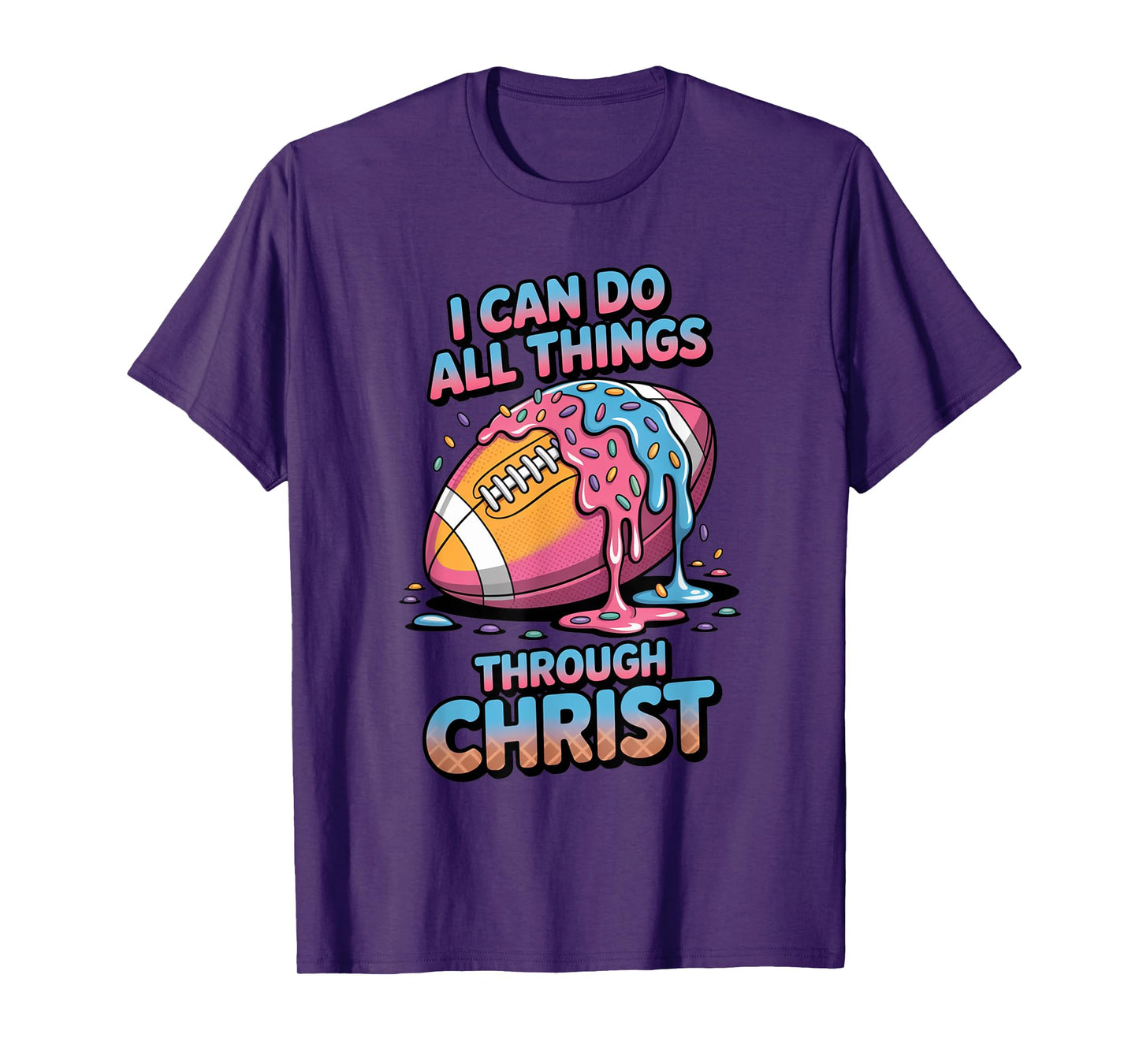 Christian Football Shirts Boys 8-12 7-8 Ice Cream Drip Kids T-Shirt