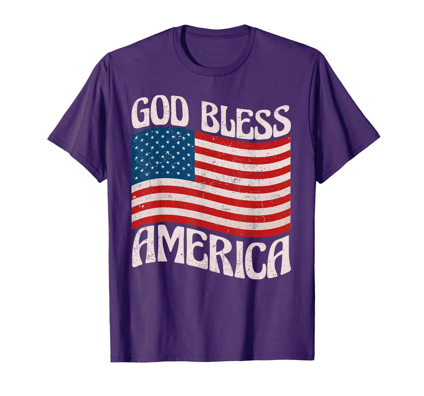 God Bless America Patriotic American Flag Happy 4th Of July T-Shirt