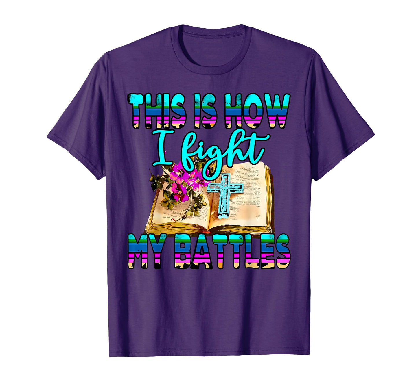 This Is How I Fight My Battles Leopard Cross Christian Jesus T-Shirt