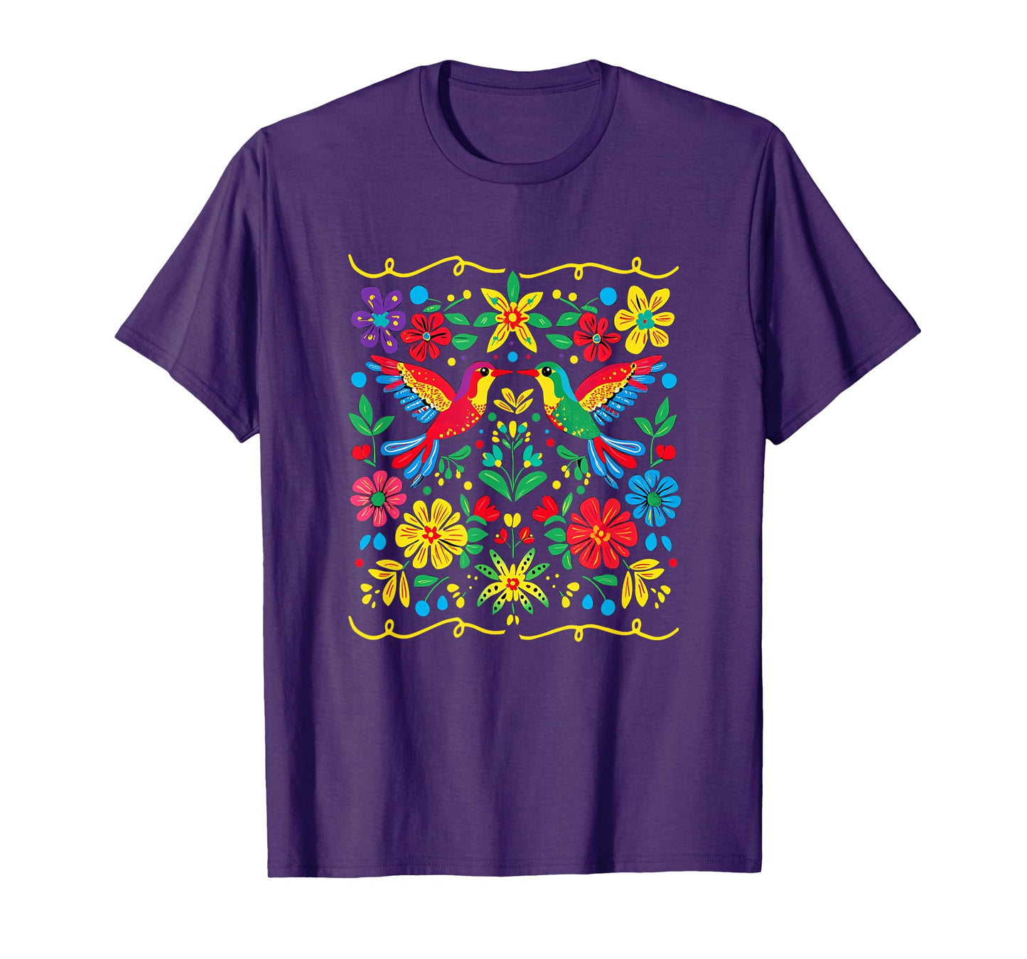 Floral Bird Otomi Mexican Style Mexicano Mexicana T-Shirt