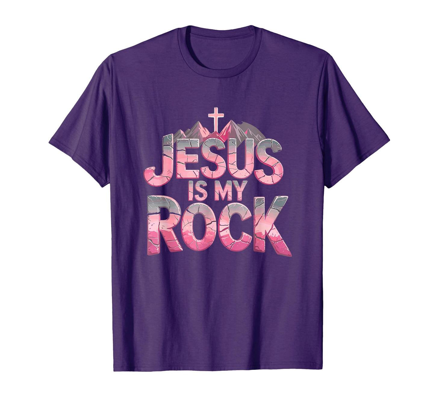 Jesus Is My Rock Pink Religious Christian Biblical T-Shirt T-Shirt