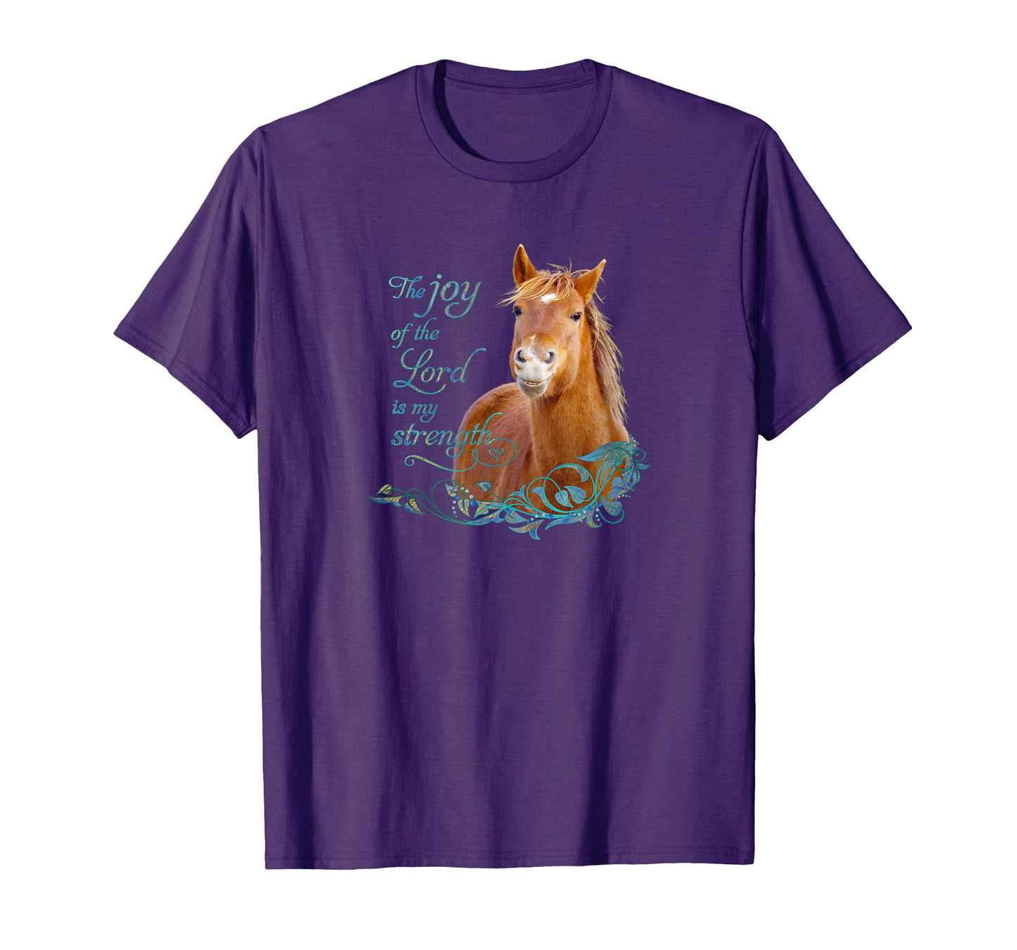 Christian Bible Verse Smiling Horse T-shirt T-Shirt