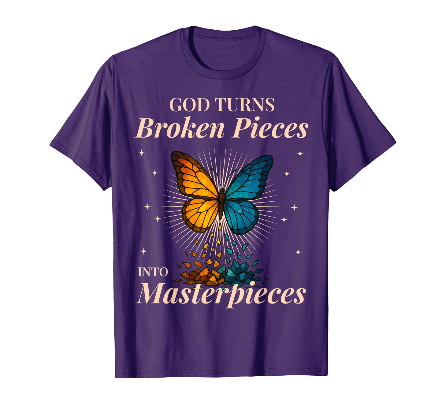 Christian Butterfly Scripture Inspired Quote Saying Faith T-Shirt