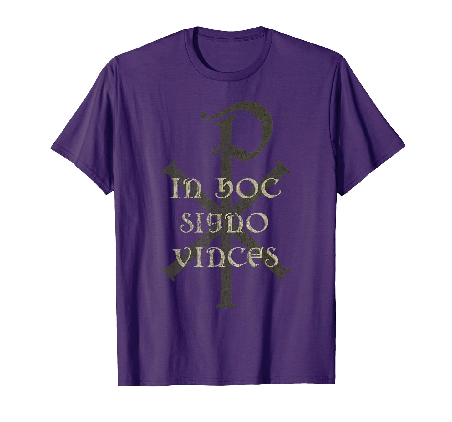 Vintage Jesus In Hoc Signo Vinces Chi Rho Christogram Faith T-Shirt