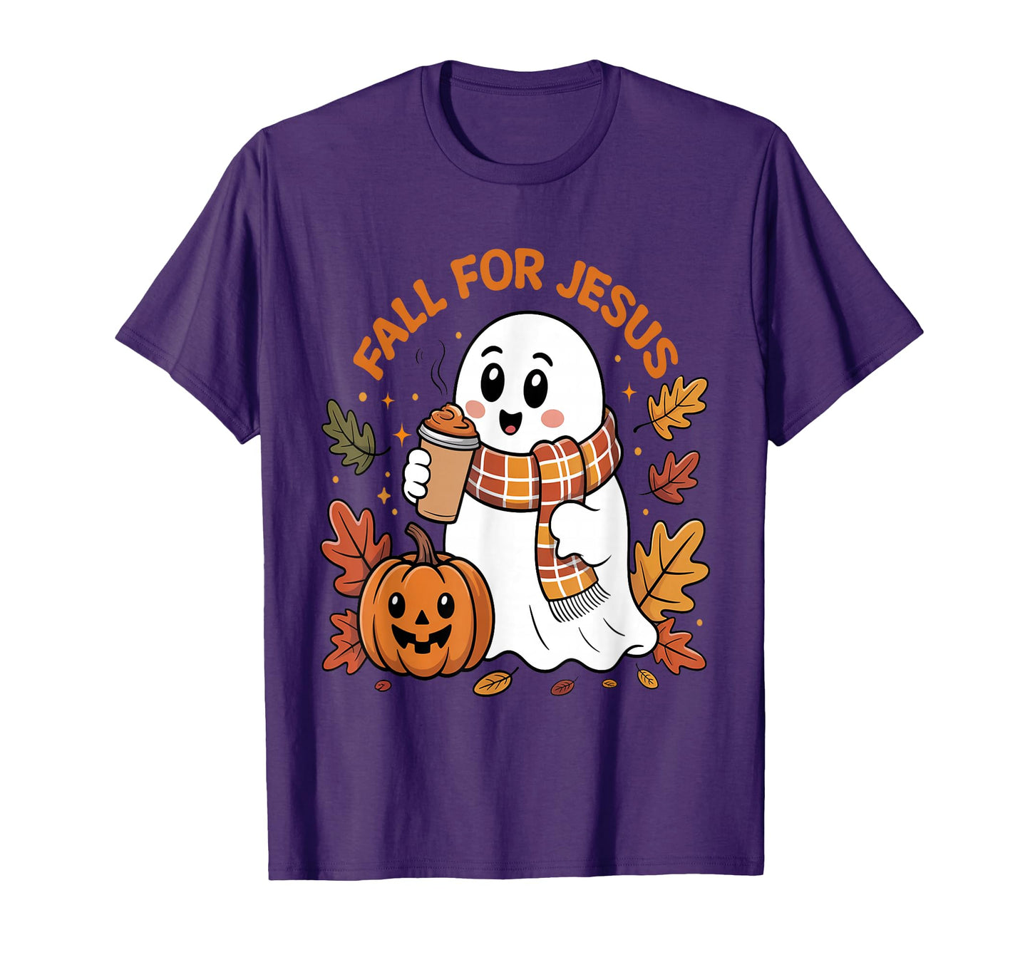 Fall for Jesus Christian Autumn Cute Ghost Pumpkin T-Shirt